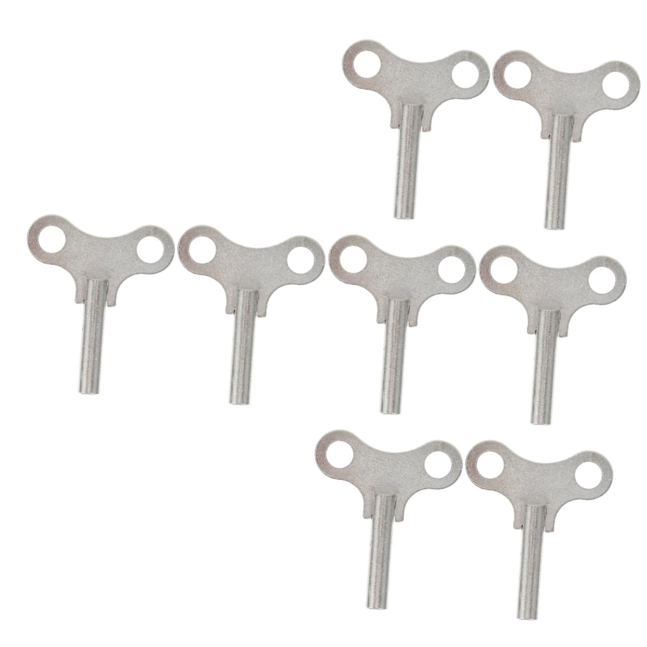 8 Pcs Vintage Clock Winding Keys - Antique Brass & Steel Retro Clock Keys for Alarm, Wall, Desk, and Drawer Clocks - Practical Replacement Keys with Unique Handle for Home & Office Decor