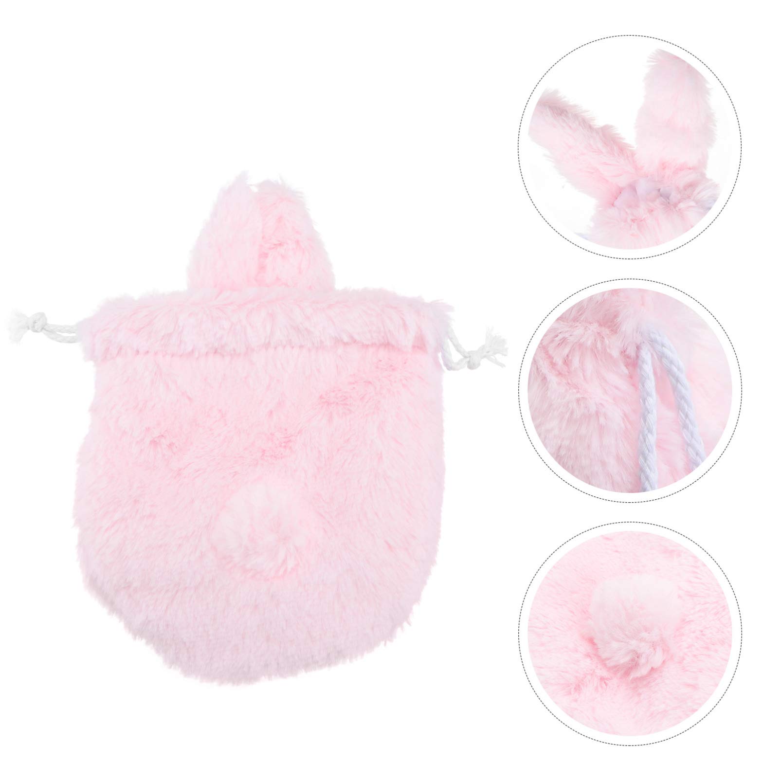 Fluffy Plush Bunny Makeup Bag - Cute Kawaii Drawstring Cosmetic Organizer for Travel, Toiletry Storage & Purse Accessories | Perfect for Girls, Teens & Women on the Go