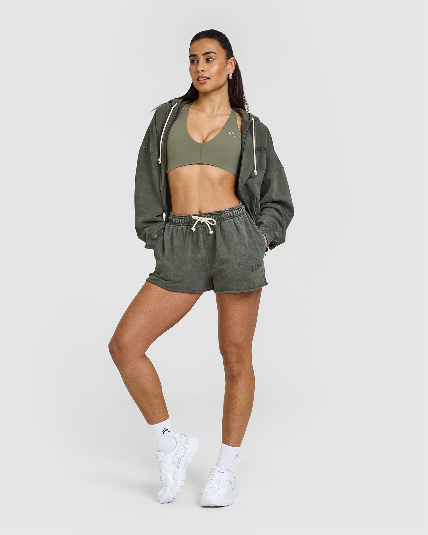 Raw Lounge Oversized Shorts for Men & Women - Comfortable Washed Dark Khaki Casual Shorts | Perfect for Summer, Beach, Yoga, and Relaxing at Home