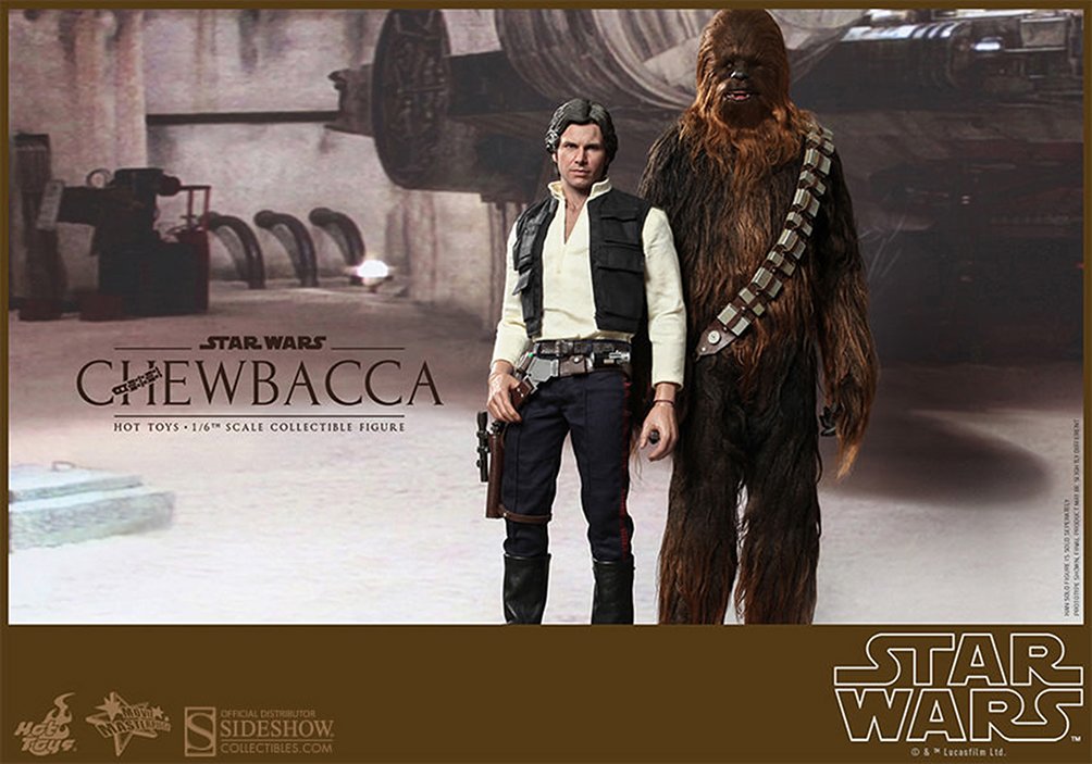 Hot Toys Han Solo & Chewbacca Star Wars 1/6 Scale Collectible Action Figures - Perfect for Display, Gift Giving & Movie Memorabilia Collections