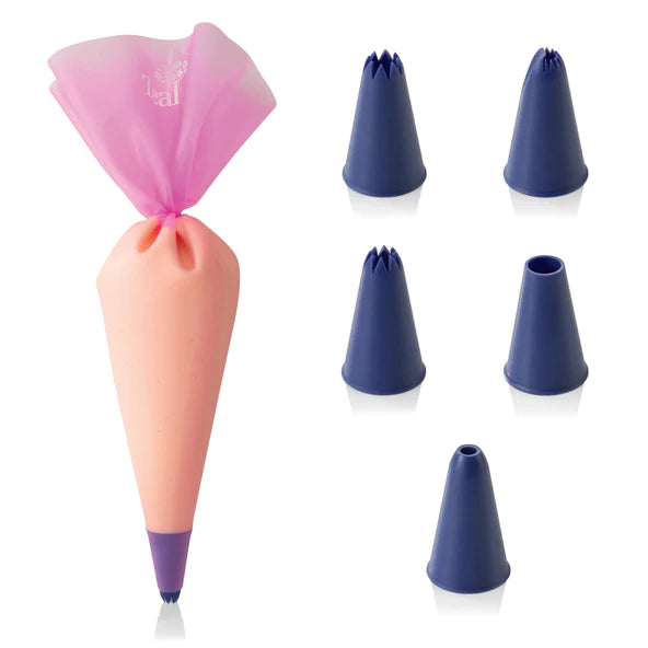 Premium Silicone Piping Set for Baking - 12 Piece Cake Decorating Kit with 6 Nozzle Tips, Icing Bags & Accessories - Perfect for Cupcakes, Cookies & Pastry Decoration - Ideal for Home Bakers & Professional Chefs