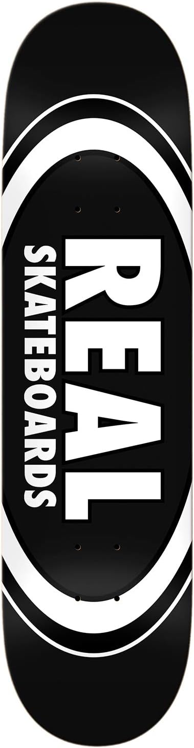 Real Deck Team Classic Oval Black 8.25 Skateboard Deck - Premium Quality for Street & Park Skateboarding | Perfect for Tricks & Commuting