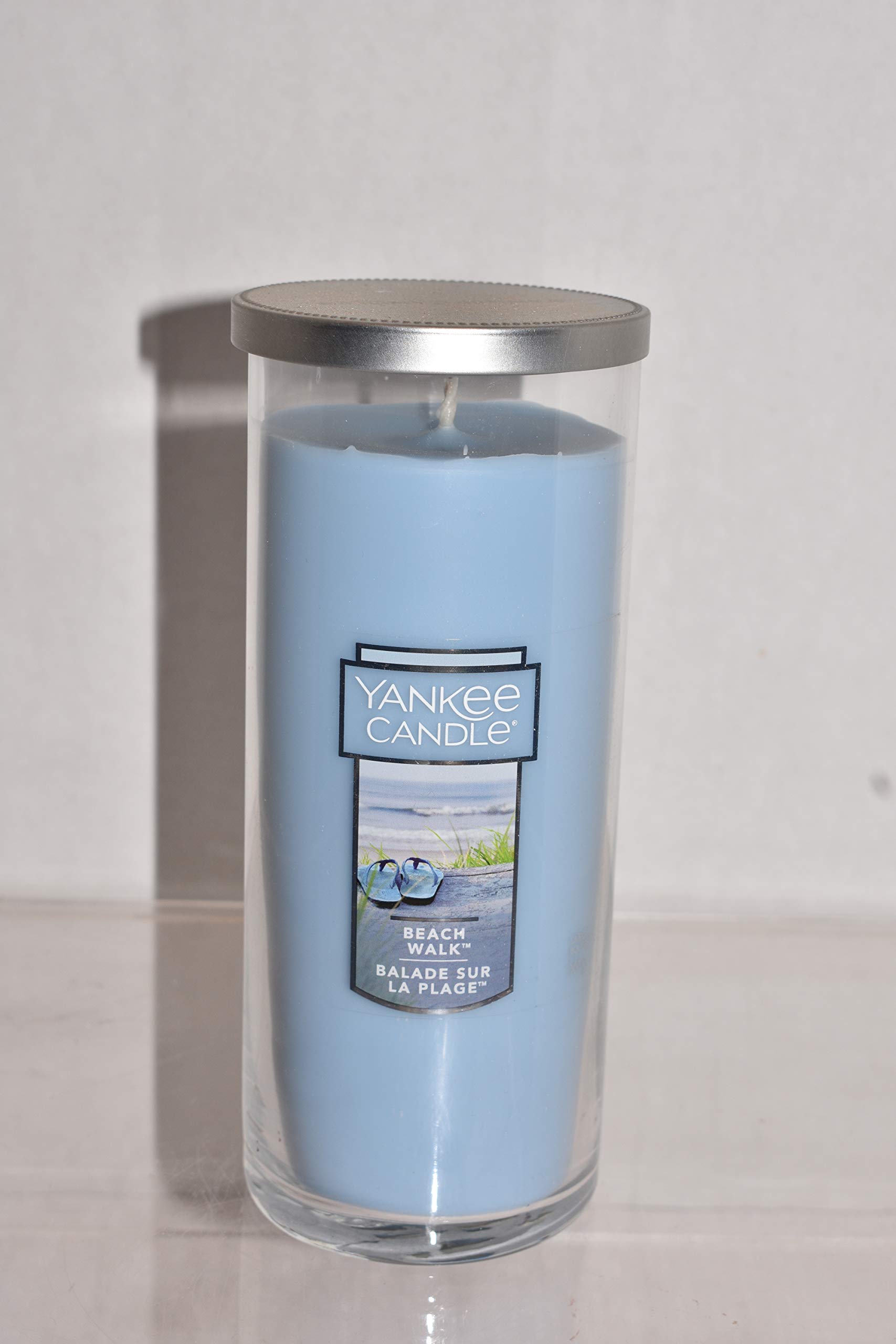 Yankee Candle Beach Walk Large Pillar Candle - 14oz Scented Home Decor for Relaxation, Aromatherapy & Coastal-Themed Rooms