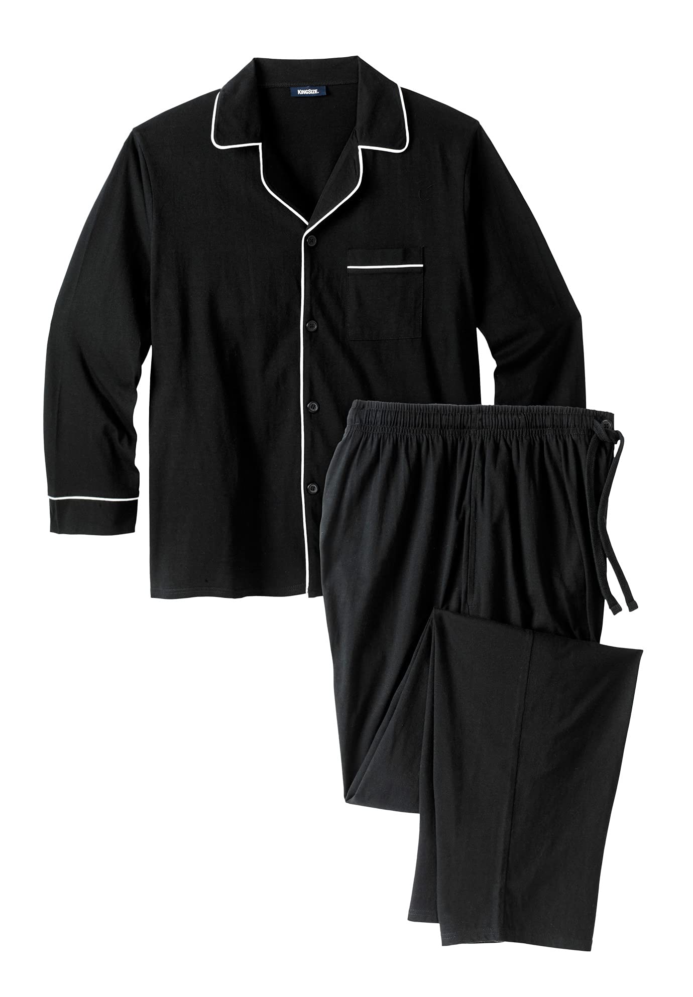 KingSize Men's Big & Tall Long Sleeve Pajama Set - Soft Cotton Sleepwear for Comfortable Nights - Perfect for Lounging, Sleeping & Cold Weather