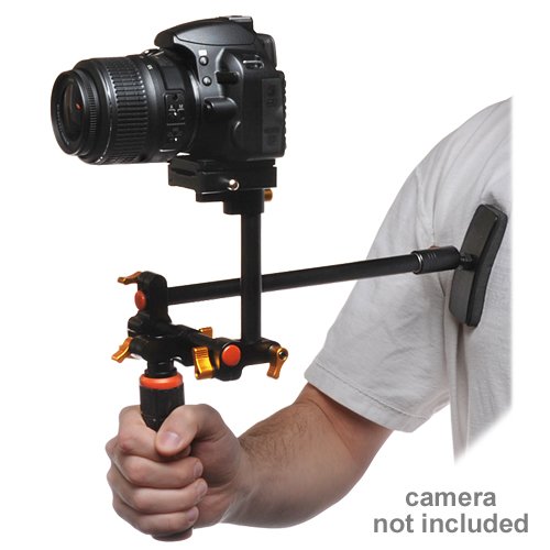Professional DLC HD-DSLR Camera Video Rig Shoulder Brace Stabilizer with Built-in Microphone & Cleaning Kit - Perfect for Vlogging, Film Making, and Outdoor Shooting