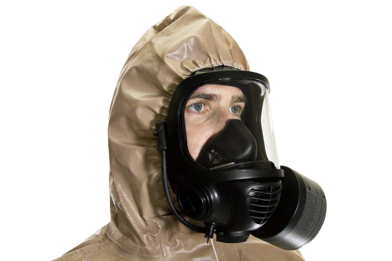 MIRA SAFETY Disposable Protective Coverall with Hood & Elastic Cuffs - Full Body Chemical & Biological Protection for Hazmat, Medical & Industrial Use
