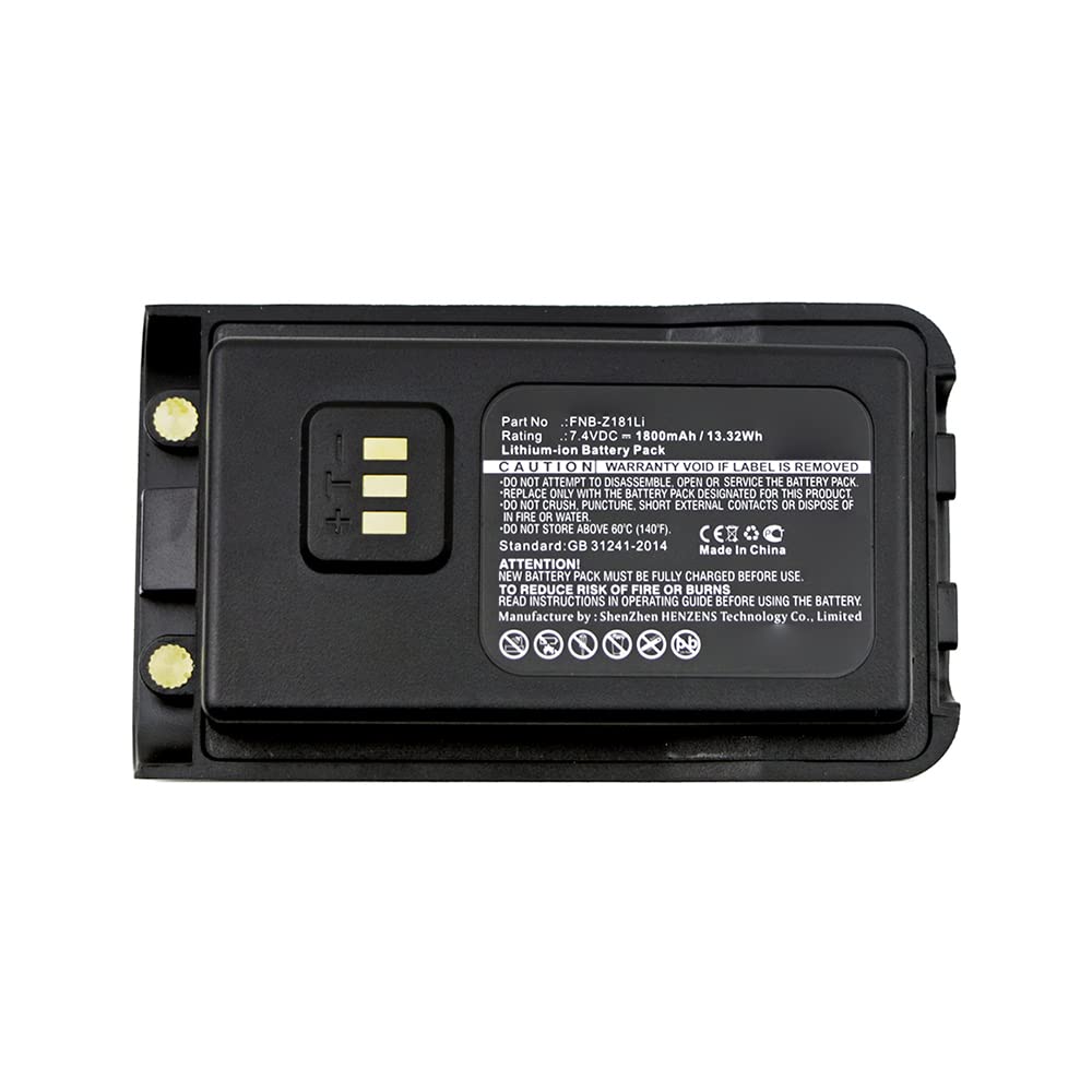Synergy Digital 2-Way Radio Li-ion Battery Pack - 7.4V 1800mAh Replacement for Vertex EVX-C31 & FNB-Z181Li - 5-Pack for Long-Lasting Communication - Perfect for Security, Construction & Outdoor Adventures