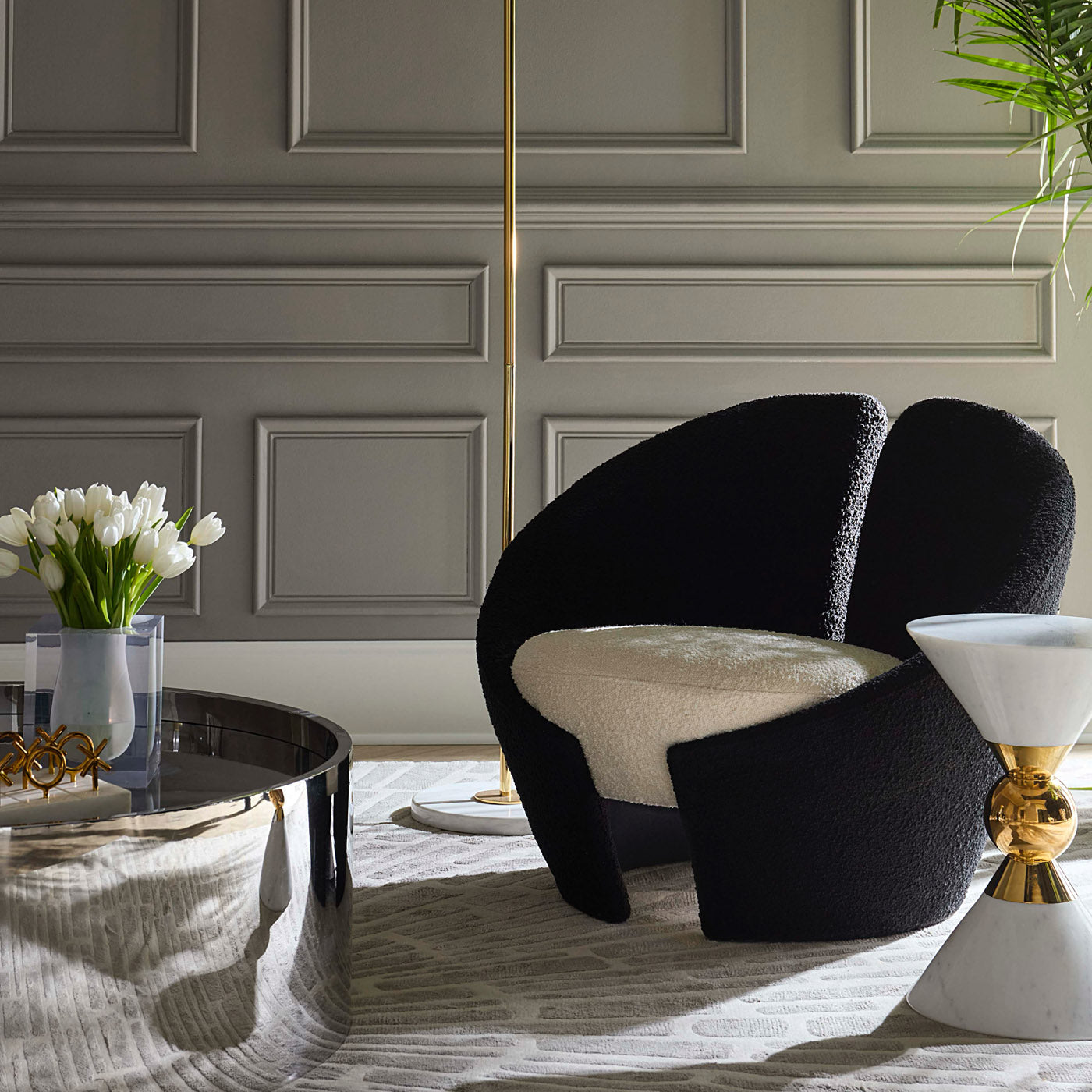 Marais Lounge Chair - Modern Accent Chair for Living Room, Bedroom, or Office - Comfortable Upholstered Armchair with Wooden Legs - Perfect for Relaxing, Reading, or Decorating Your Space