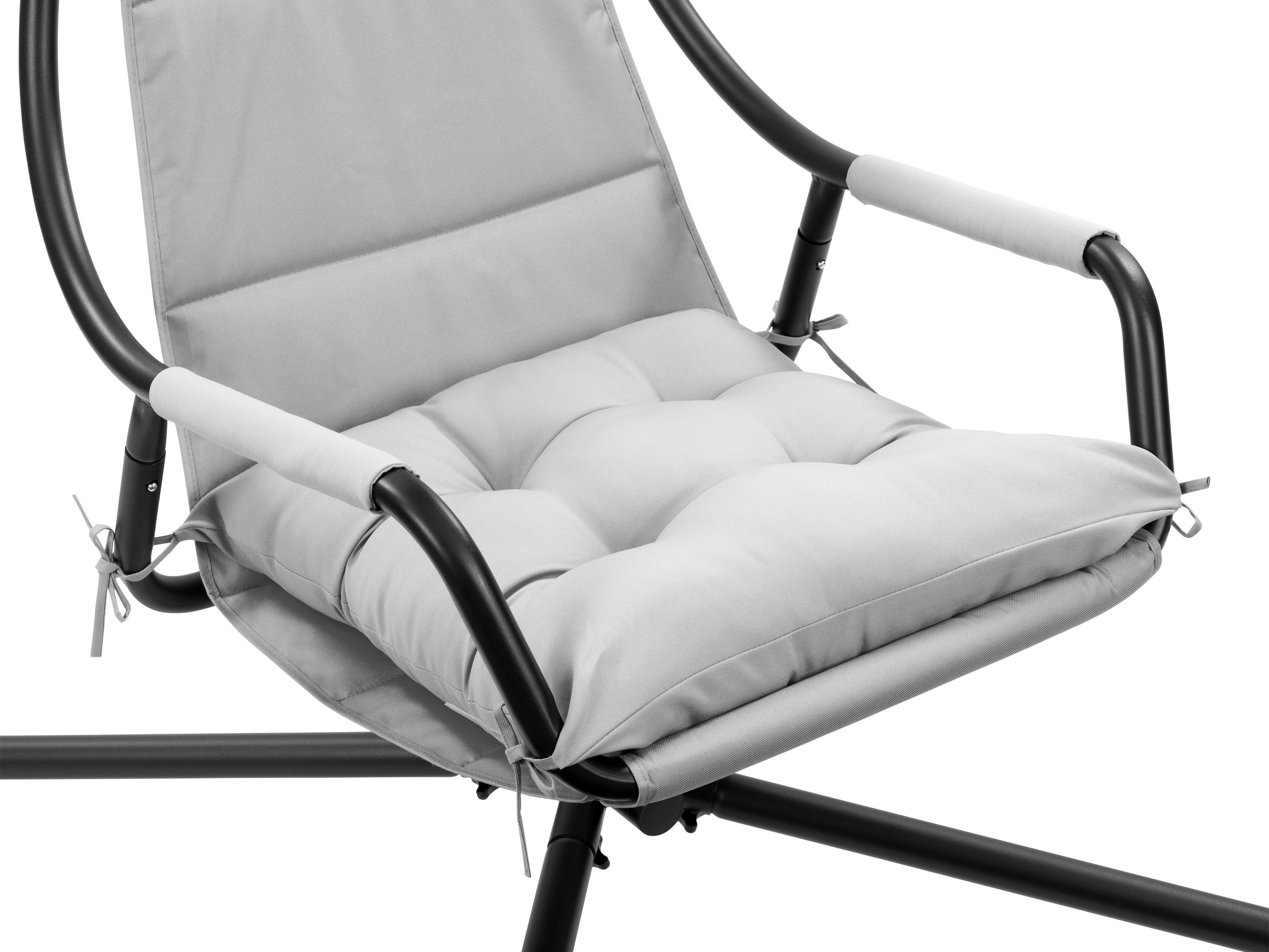 Light Grey Swing Lounge Chair - Outdoor Hanging Egg Chair for Patio, Garden, or Balcony - Perfect for Relaxing, Reading, or Sunbathing
