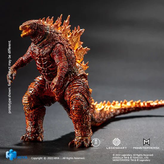 HIYA 7-inch 18cm Godzilla Action Figure - King of the Monsters Burning Godzilla Collectible Toy for Display & Play | Perfect for Movie Fans & Collectors