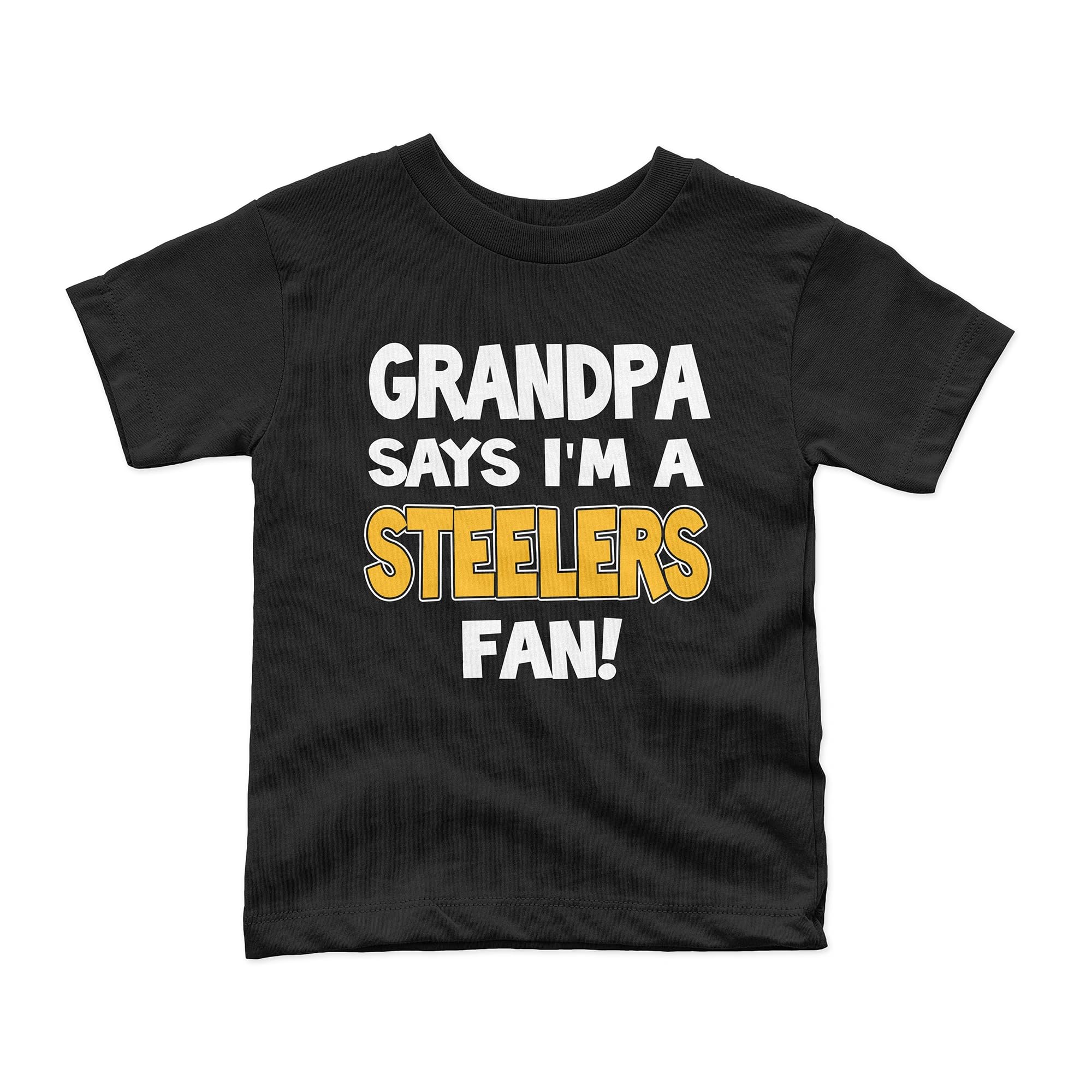 Kids Pittsburgh Steelers Fan T-Shirt - Grandpa Says I'm a Steelers Fan - Perfect for Game Day & Family Outings