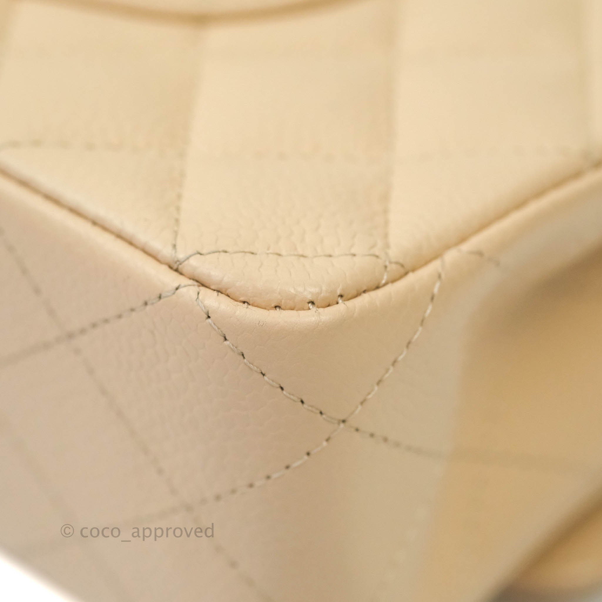 Chanel Classic M/L Medium Double Flap Bag in Beige Caviar Leather with Gold Hardware - Luxury Handbag for Women, Perfect for Work, Date Night & Special Occasions