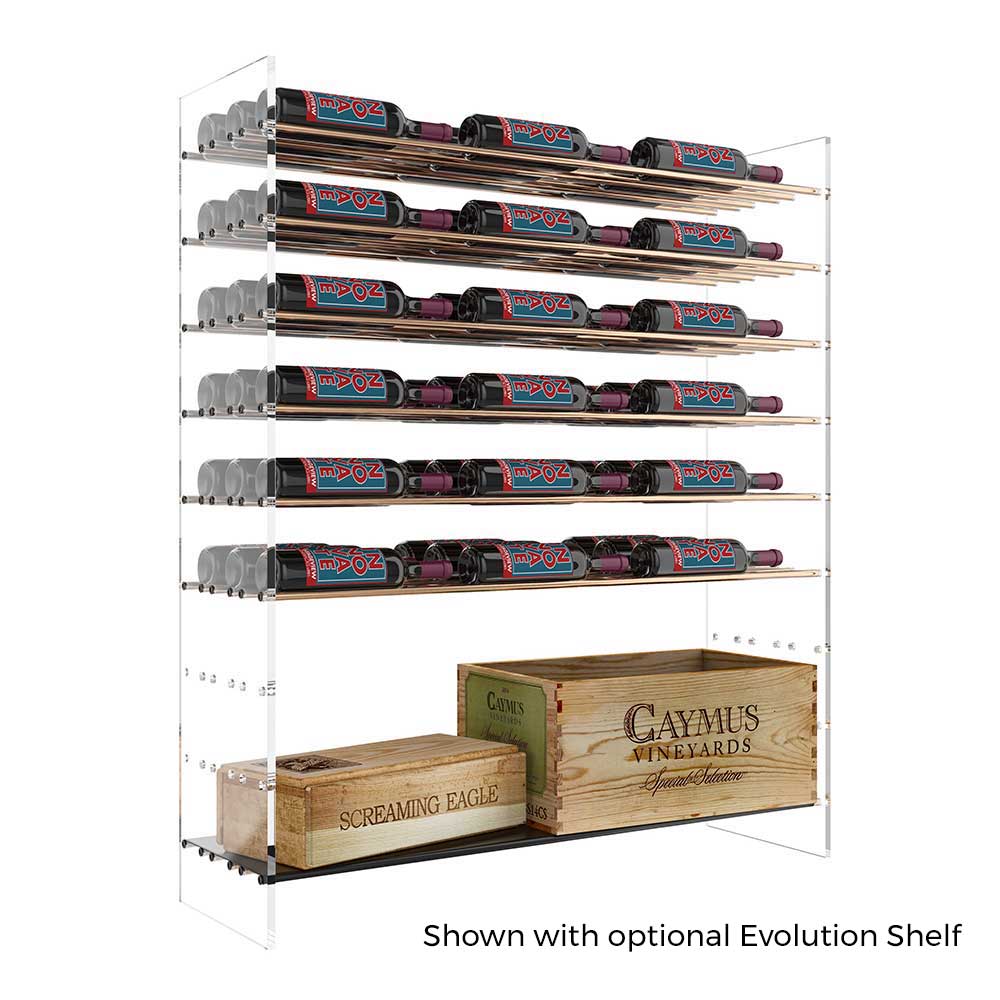 47-inch Evolution Wine Tower - Modern Metal & Acrylic Wine Rack for Kitchen, Dining Room, or Wine Cellar - Holds 28 Bottles - Space Saving Wine Storage Solution