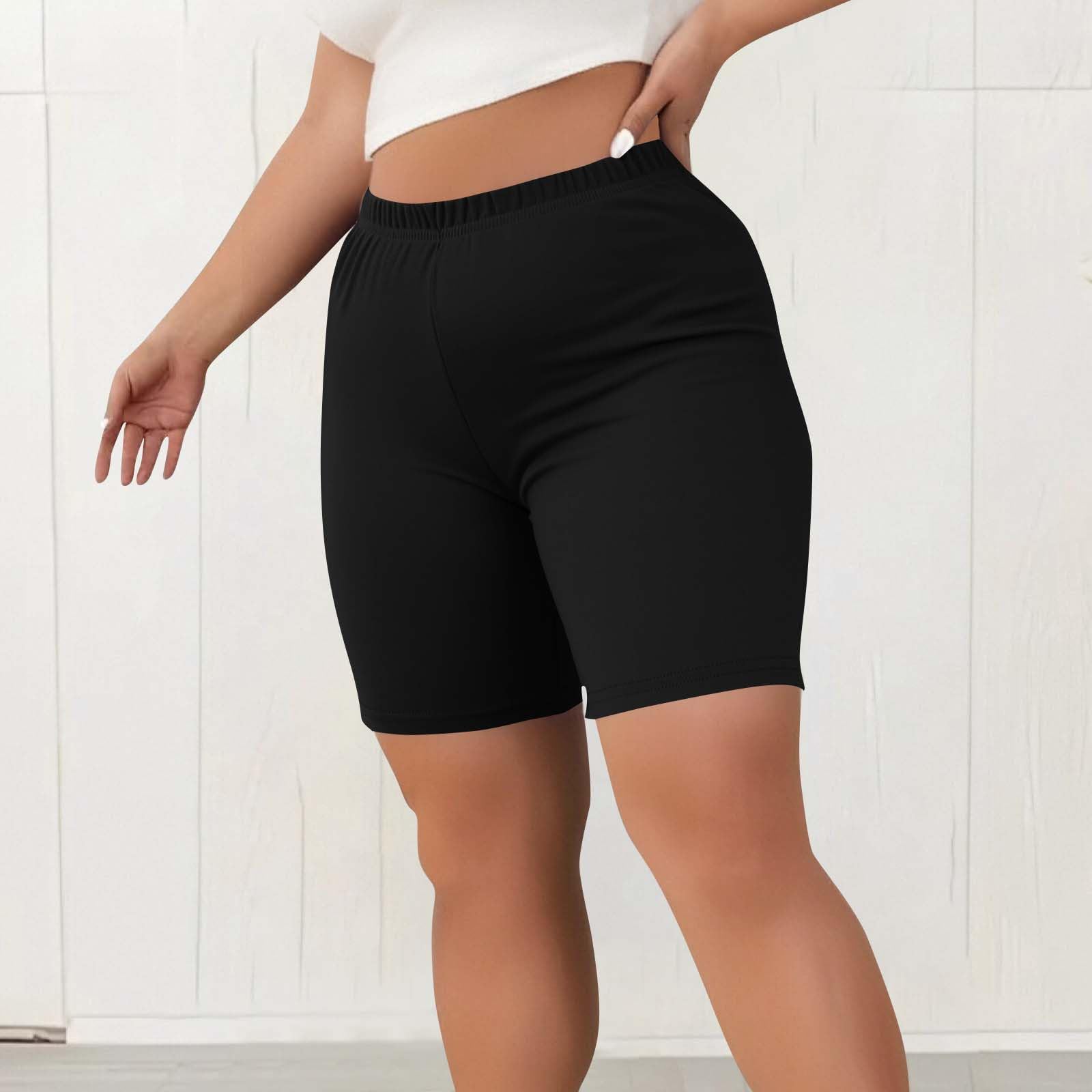 Plus Size Yoga Shorts for Women - Lightweight Biker Shorts for Workout & Summer