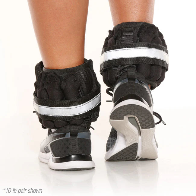 20lbs Adjustable Ankle Weights for Women & Men (2 x 10lb) - Comfortable Fitness Weights for Walking, Running, Physical Therapy & Home Workouts