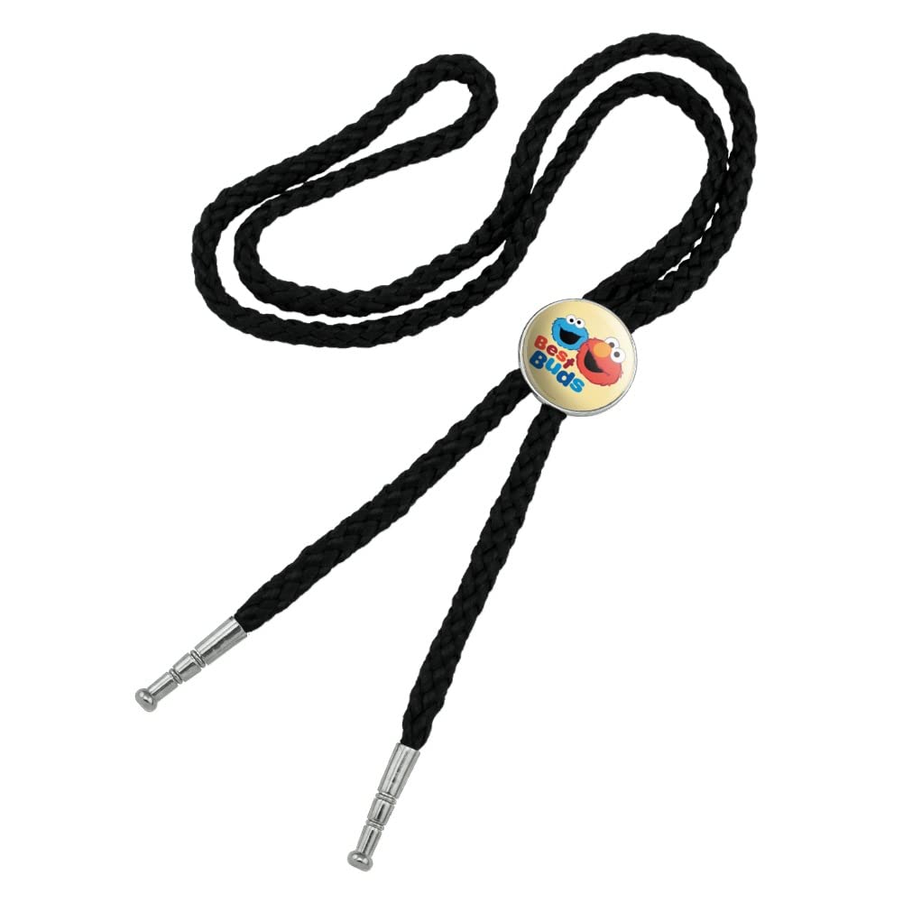 Sesame Street Elmo & Cookie Monster Western Cowboy Bolo Tie - Best Buds Southwest Style Necktie for Men, Women, Costume & Themed Parties