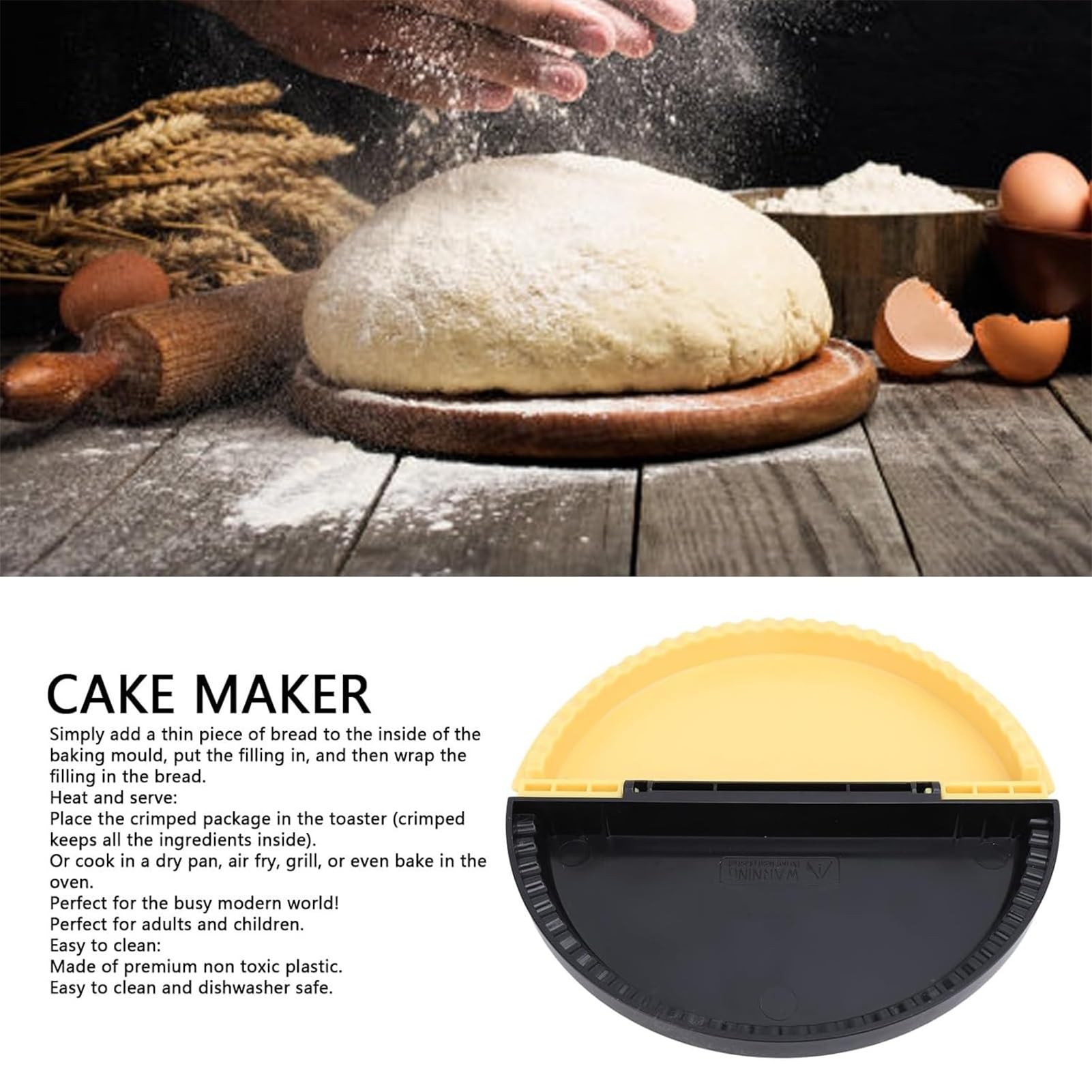 Crimpet Wrap Toastie Maker - Easy to Use Sandwich Sealer & Tortilla Folder for Burritos, Calzones, Enchiladas | Perfect for Quick Lunches, Picnics & Party Snacks