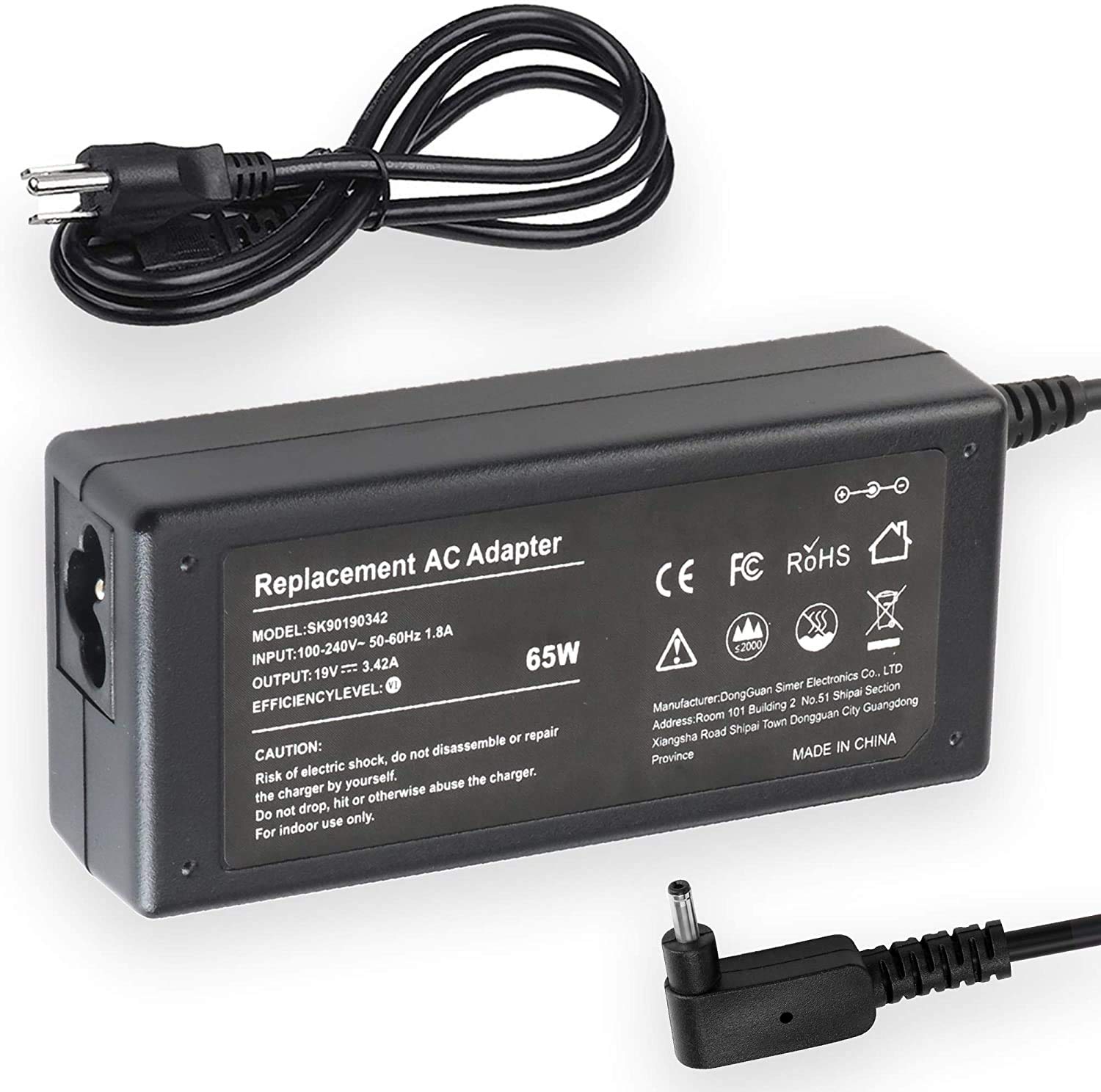 Original AC Adapter Charger for Acer Spin 1 SP111-32N-C2X3, SP111-31N-C4UG, SP111-32N-P4C0 Laptops - 45W Power Supply Cord by Galaxy Bang USA - Perfect for Home, Office & Travel Use