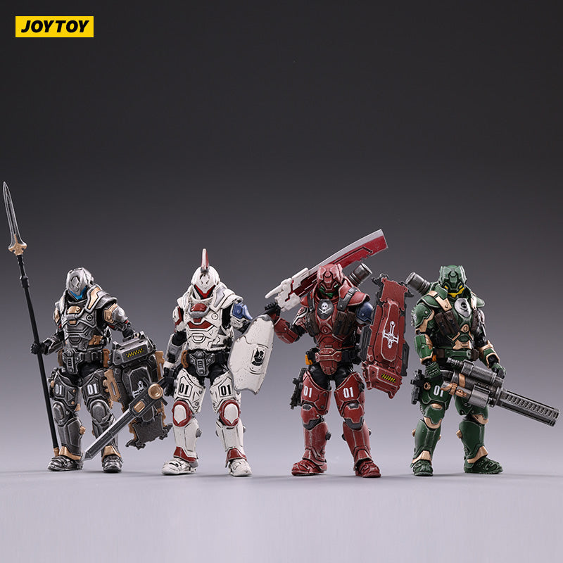JOYTOY 1/18 Scale Military Action Figure Set - 4PCS 01st Steel Legion Repaint Collectible Model for Display & Wargaming Scenes