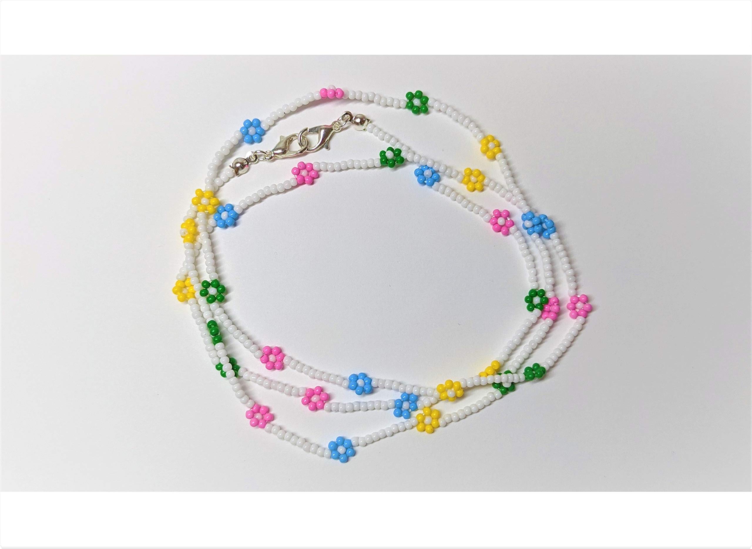 Colorful Daisy Flower Mask Chain Holder - Adjustable 31
