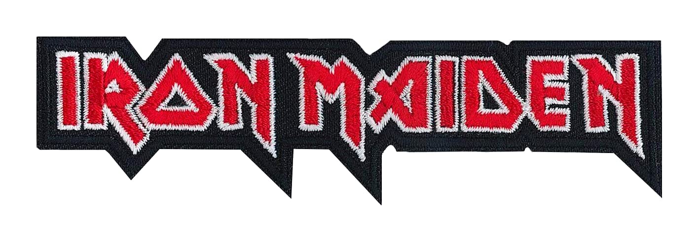 Iron Maiden Logo Patch - Red & Black Embroidered Band Patch for Jackets, Vests & Backpacks | C&D Visionary Official Merchandise | Perfect for Rock Fans & Concert Outfits