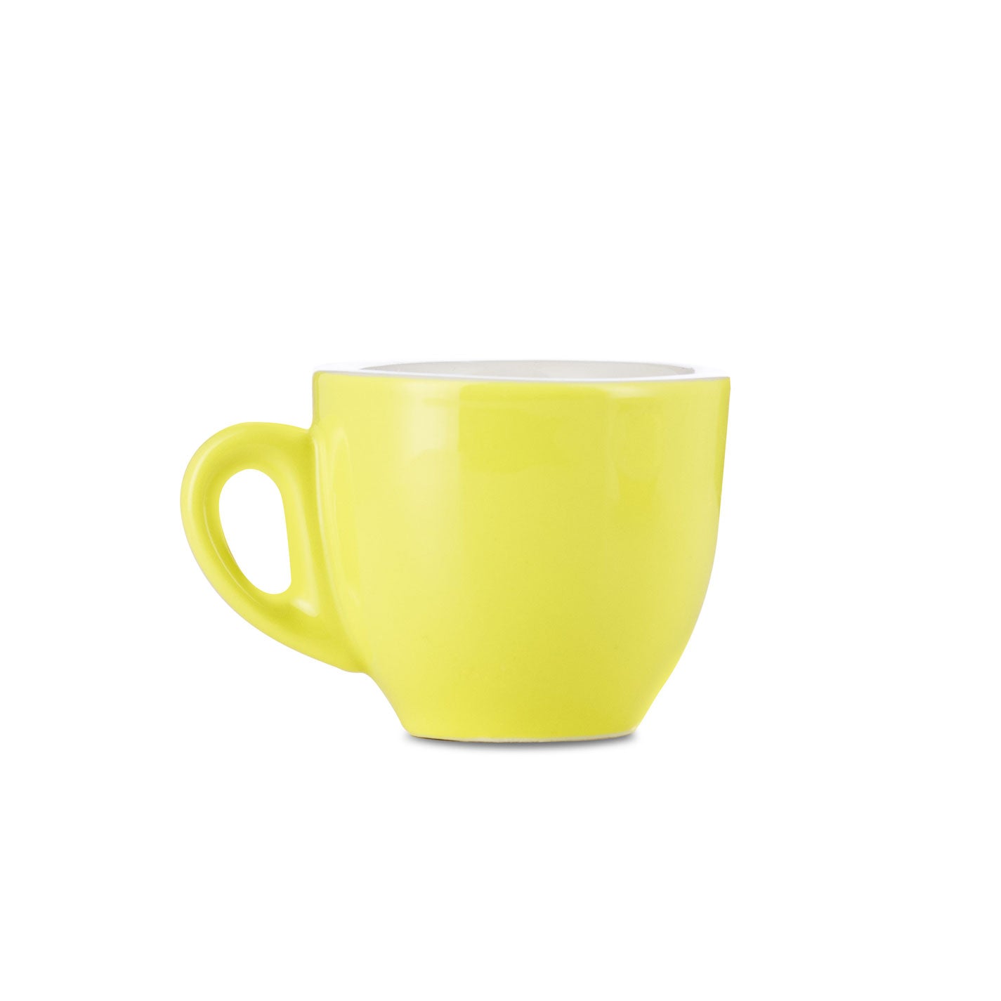 Premium Porcelain Espresso Cup & Saucer Set - 2oz/70ml, Vibrant Yellow - Perfect for Home Coffee Bars, Cafés & Italian-Style Espresso Serving