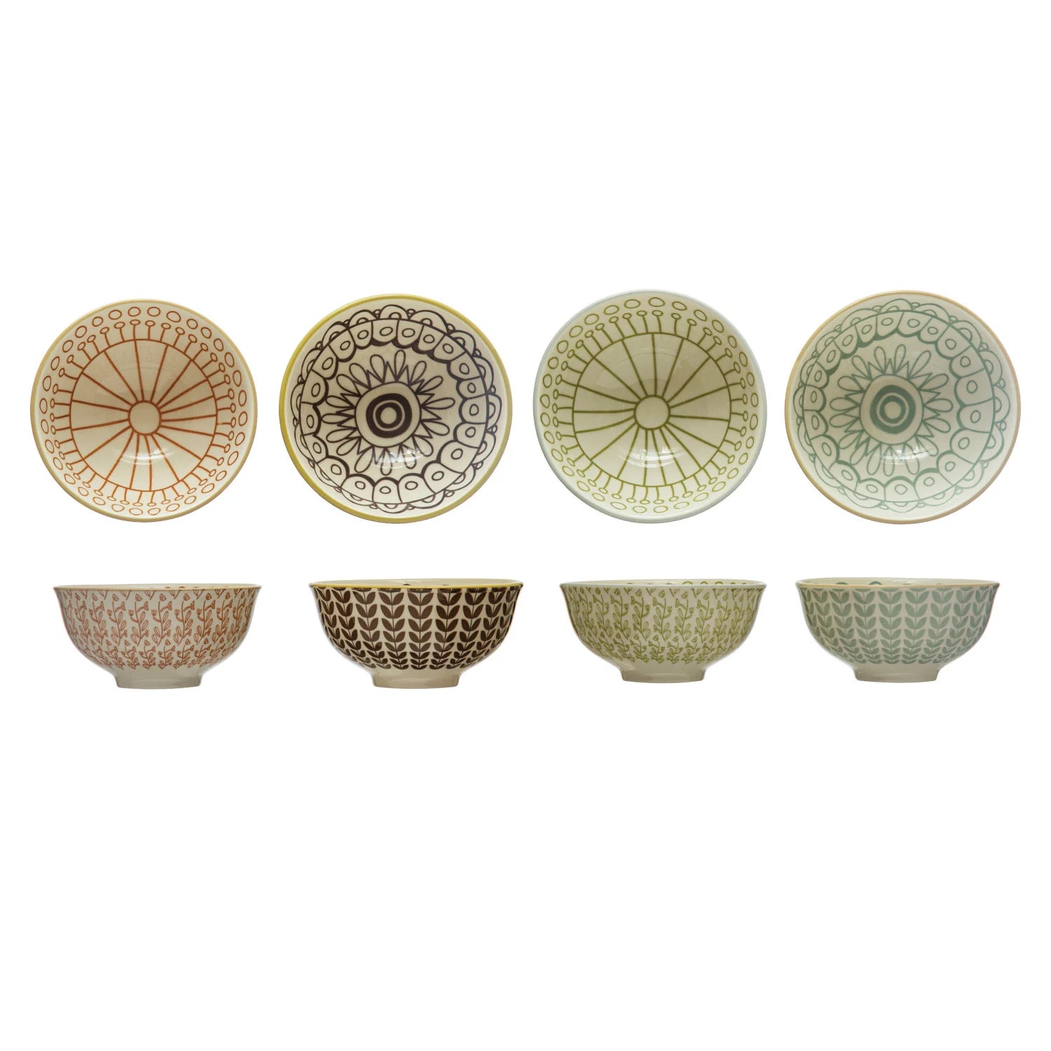 Abstract Stoneware Bowl Set - Handcrafted Ceramic Serving Bowls for Soup, Salad & Dessert - Perfect for Dining, Entertaining & Home Decor