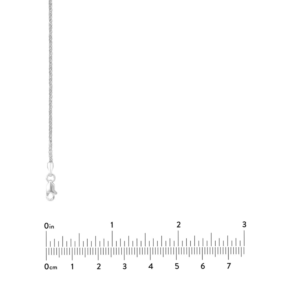 14Kt White Gold 1.25mm Wheat Chain Necklace 18 Inch - Elegant Dainty Jewelry for Women, Perfect for Layering, Gifts & Everyday Wear
