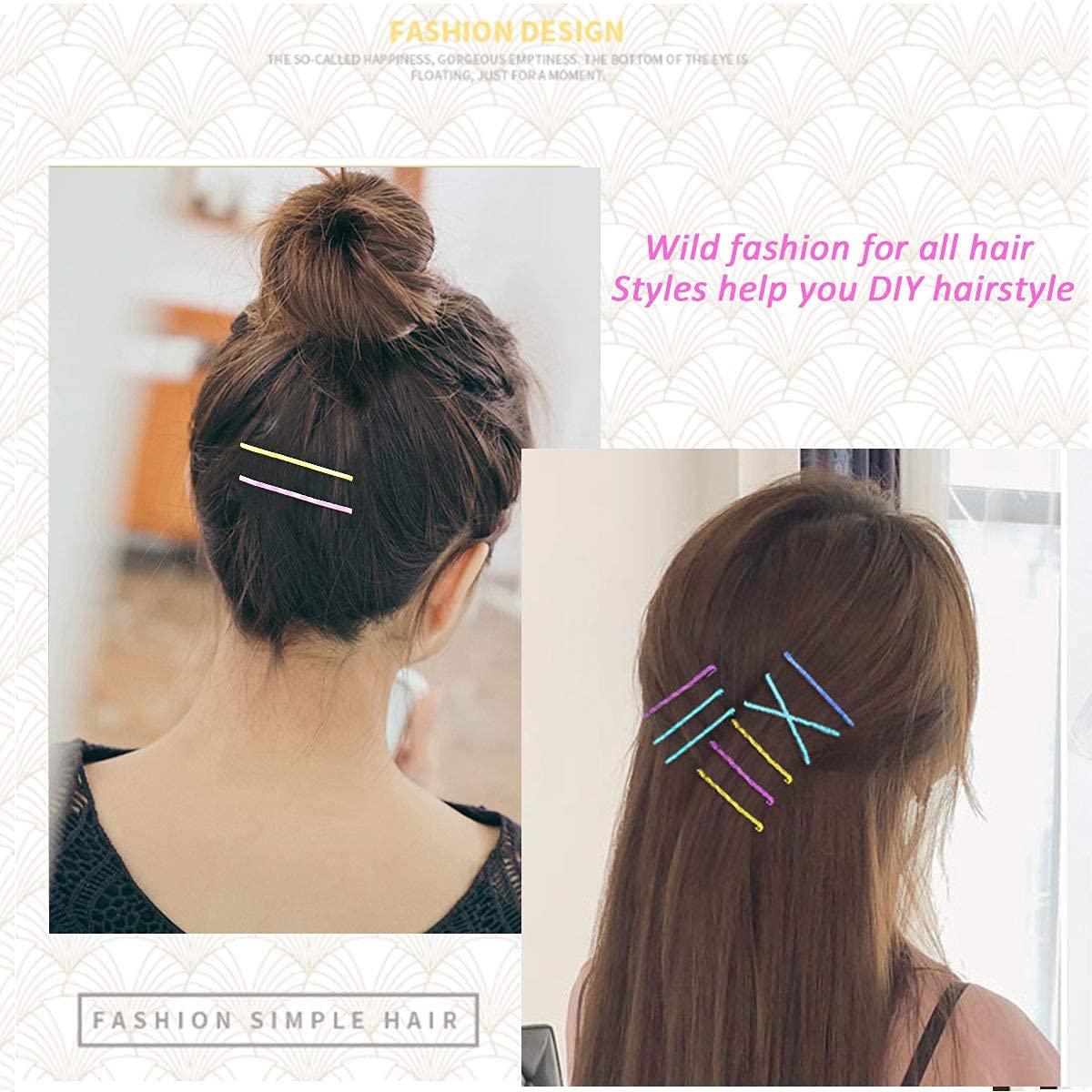 Shidara Bobby Hair Pins for Women - 100pcs Metallic Hair Clips & Barrettes in Multi Colors | Hair Accessories for Styling, Updos, Braids & Everyday Use