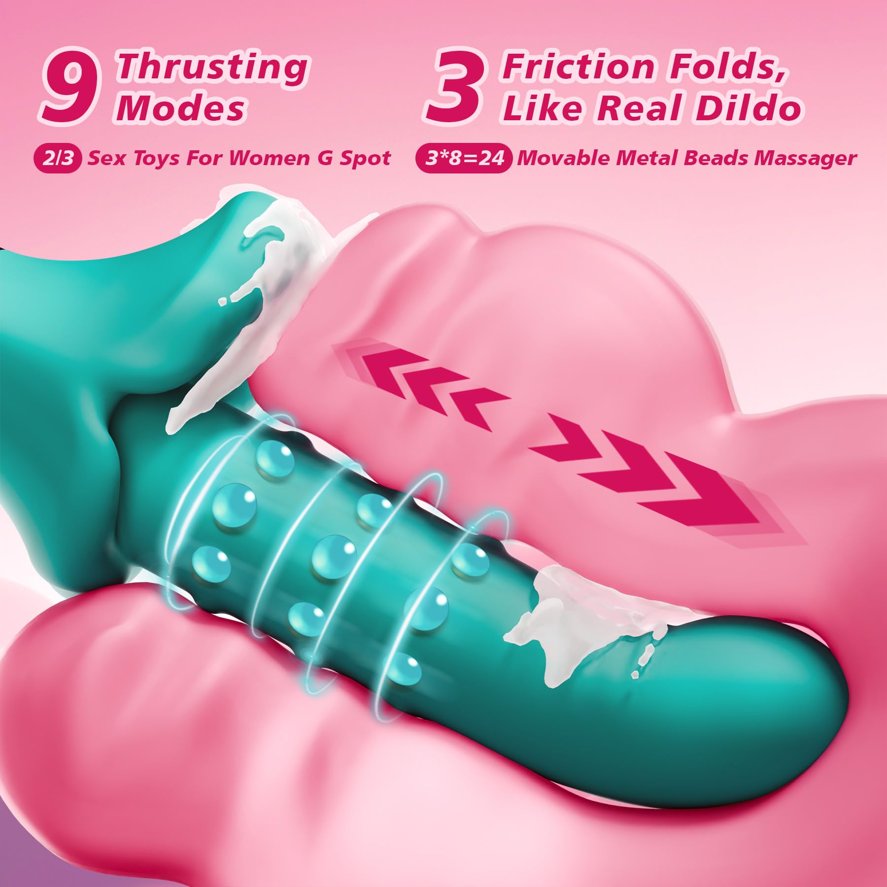 Premium G-Spot & Clitoral Vibrator with 9 Thrusting, 9 Vibrating & 9 Swing Modes - Rabbit Dildo for Women, Anal & Nipple Stimulation - Adult Sex Toy with LCD Display - Perfect for Couples Play & Solo Pleasure