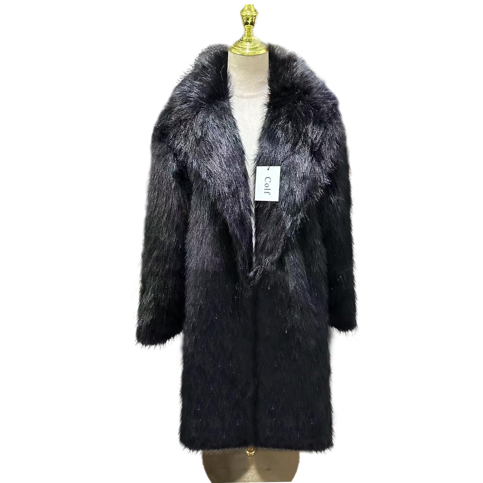 Men's Winter Long Sleeve Faux Fur Parka Jacket with Turn Collar - Warm Overcoat for Cold Weather | Perfect for Outdoor Activities, Snow Sports & Casual Winter Wear