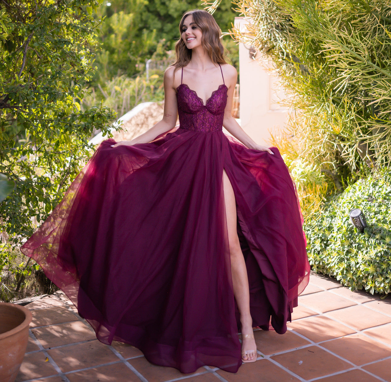 Elegant Dani Gown in Mulberry - Perfect for Weddings, Parties & Special Occasions