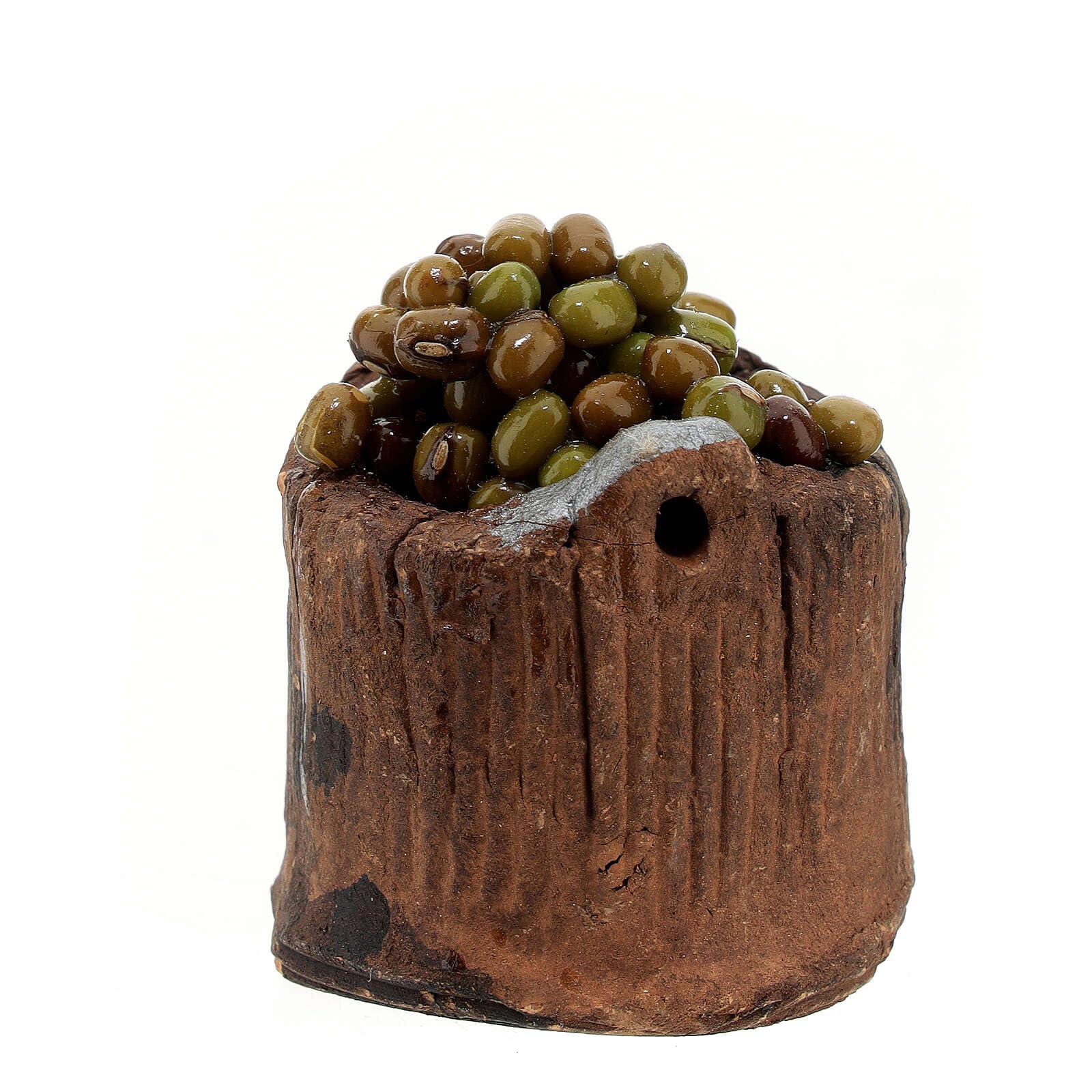 Wooden Nativity Scene Olive Tub - 3.5cm Miniature Christmas Decoration for Nativity Sets & Holiday Home Décor
