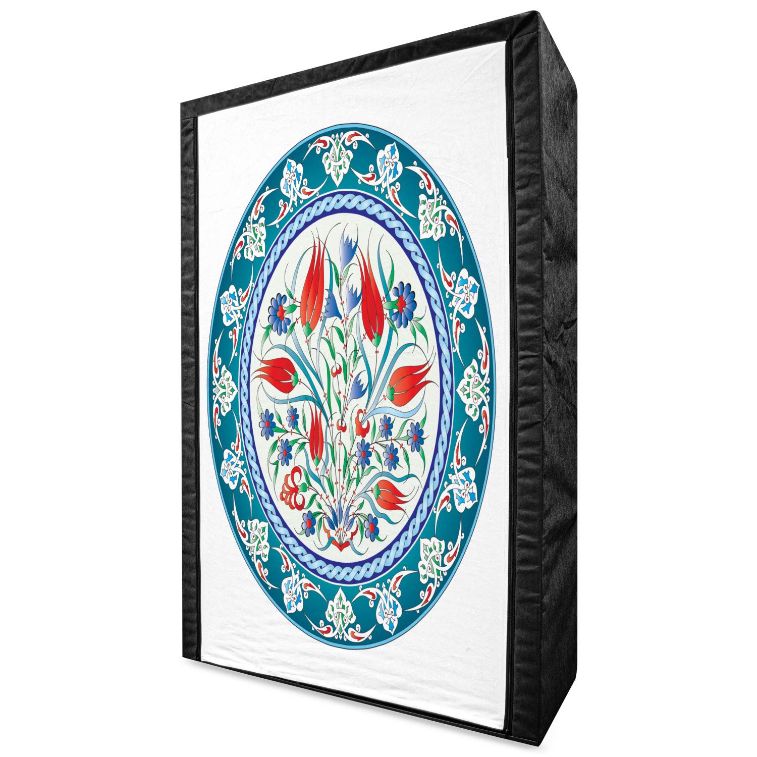 Ambesonne Tulip Portable Fabric Wardrobe with Shelves | 42.5