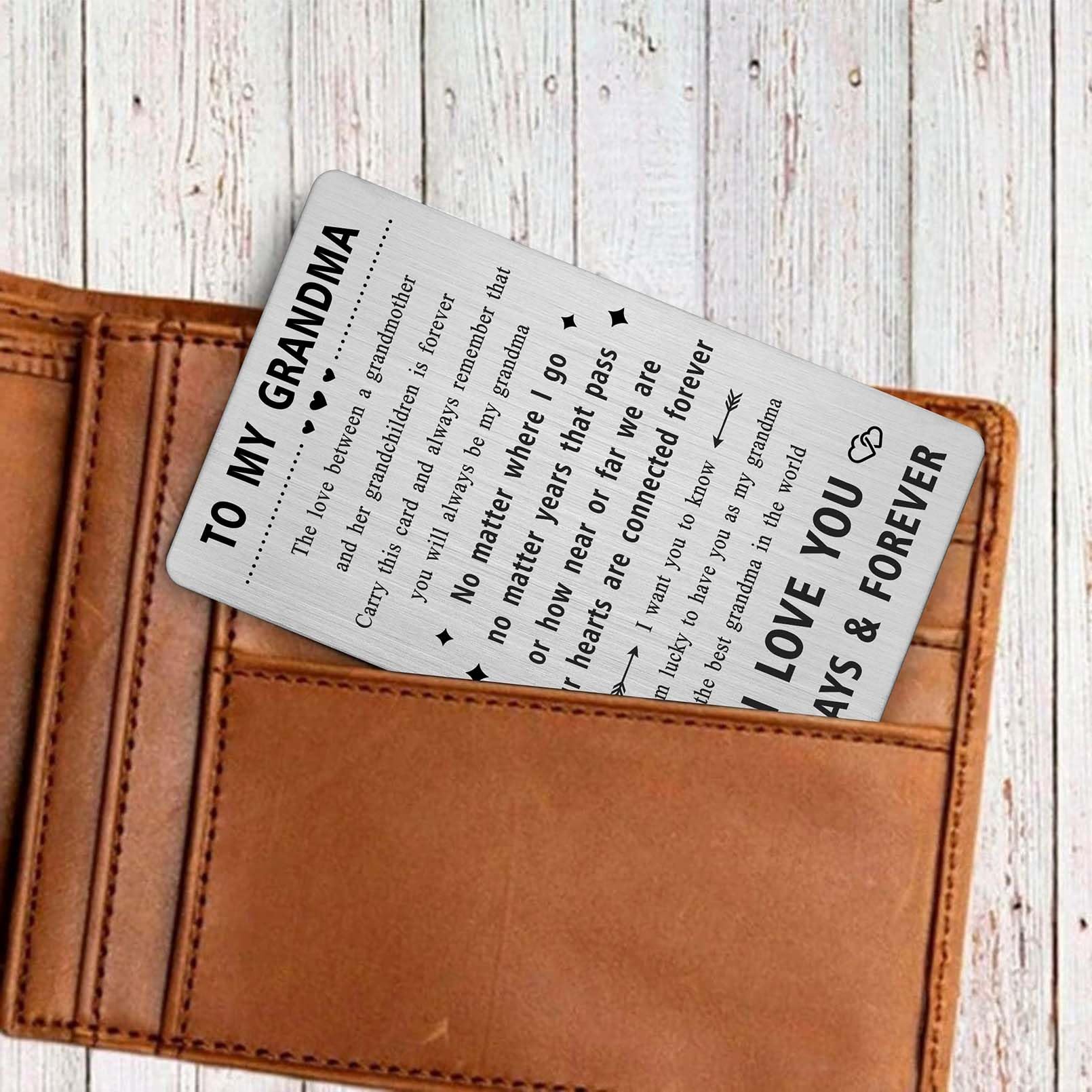 Thoughtful Gifts for Grandma - Personalized Birthday & Wallet Cards from Grandchild | Perfect for Birthdays, Mother's Day & Special Occasions