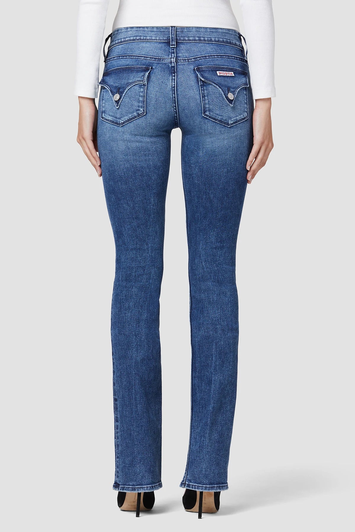 Beth Mid Rise Baby Bootcut Petite Jeans for Women - Memory Lane Collection | Comfortable Stretch Denim Pants for Casual Wear & Everyday Outfits