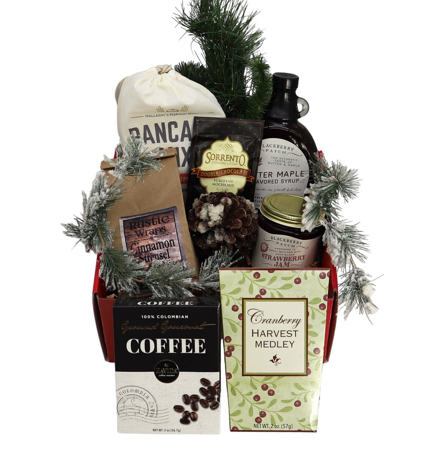 North Pole Nibbles Gift Box - Premium Assorted Baking Mixes, Dried Fruits, Gourmet Coffees, Artisan Jams & Syrups | Perfect Holiday Gift Basket for Christmas, Office Parties & Family Gatherings