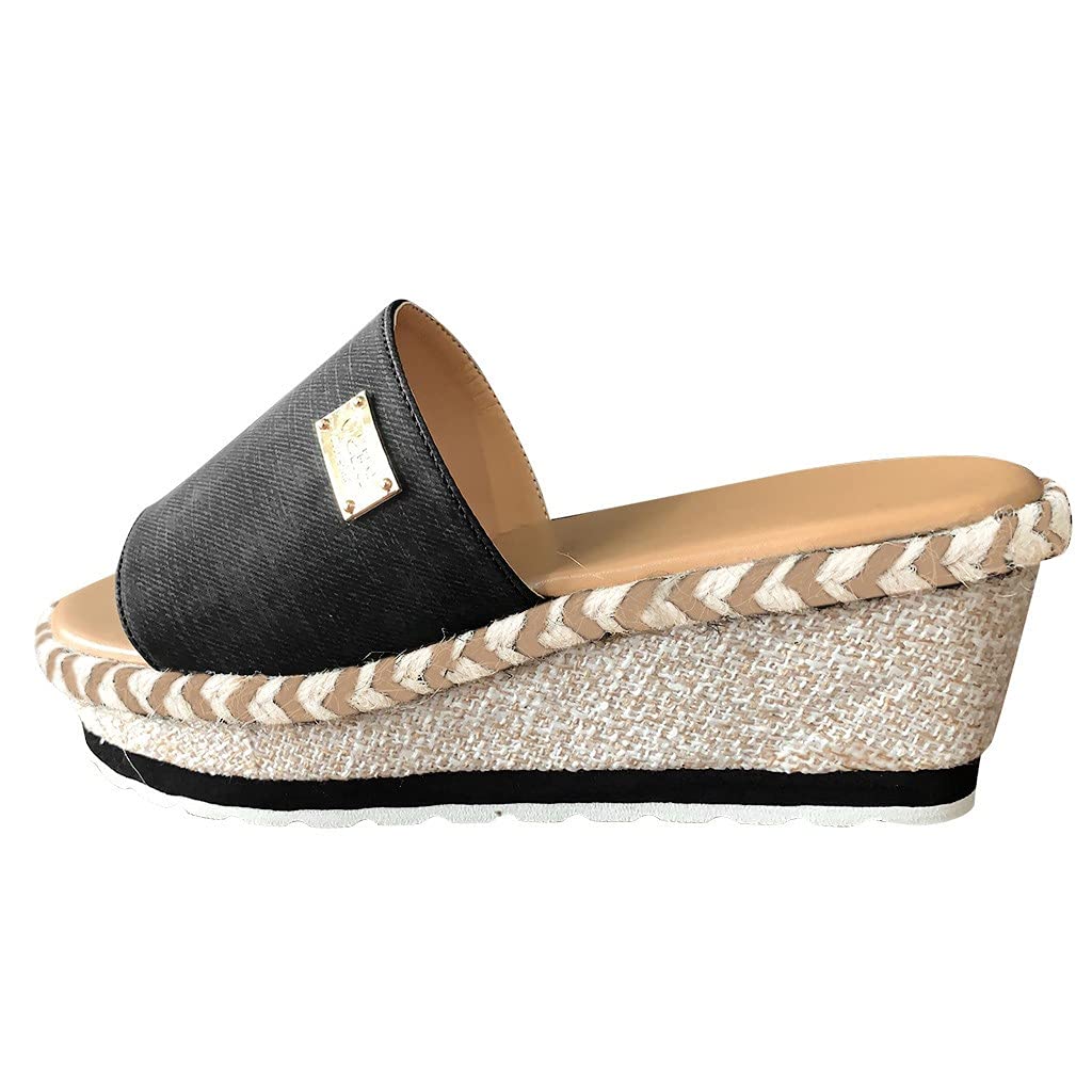 Women's Slip-On Casual Beach Sandals with Wedge Heel - Comfortable Espadrilles for Summer 2024 | Perfect for Vacation, Walking, and Outdoor Activities
