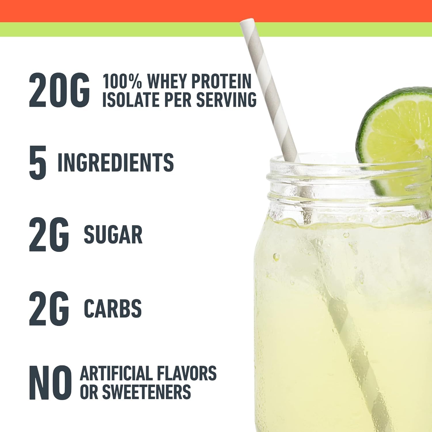 Isopure Clear Whey Isolate Protein Powder - Lactose Free, Gluten Free, Naturally Flavored Mango Lime - 20g Protein Per Serving - 14.1 Oz (16 Servings) | Post-Workout Recovery & Healthy Lifestyle Supplement