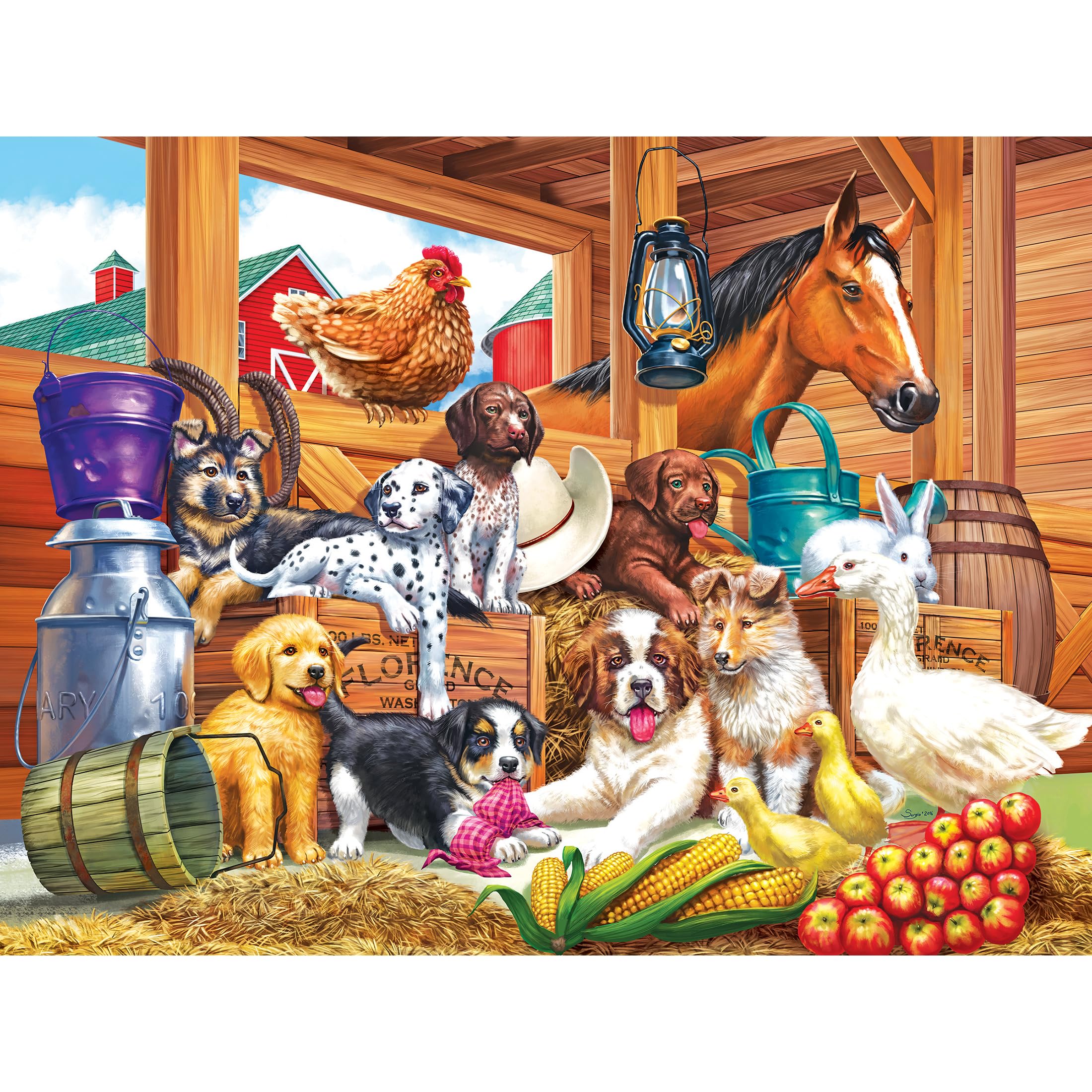 RoseArt 500 Piece Jigsaw Puzzle for Adults - Barnyard Puppy Pals Puzzle Collector Series - Perfect for Family Game Night & Stress Relief Activities