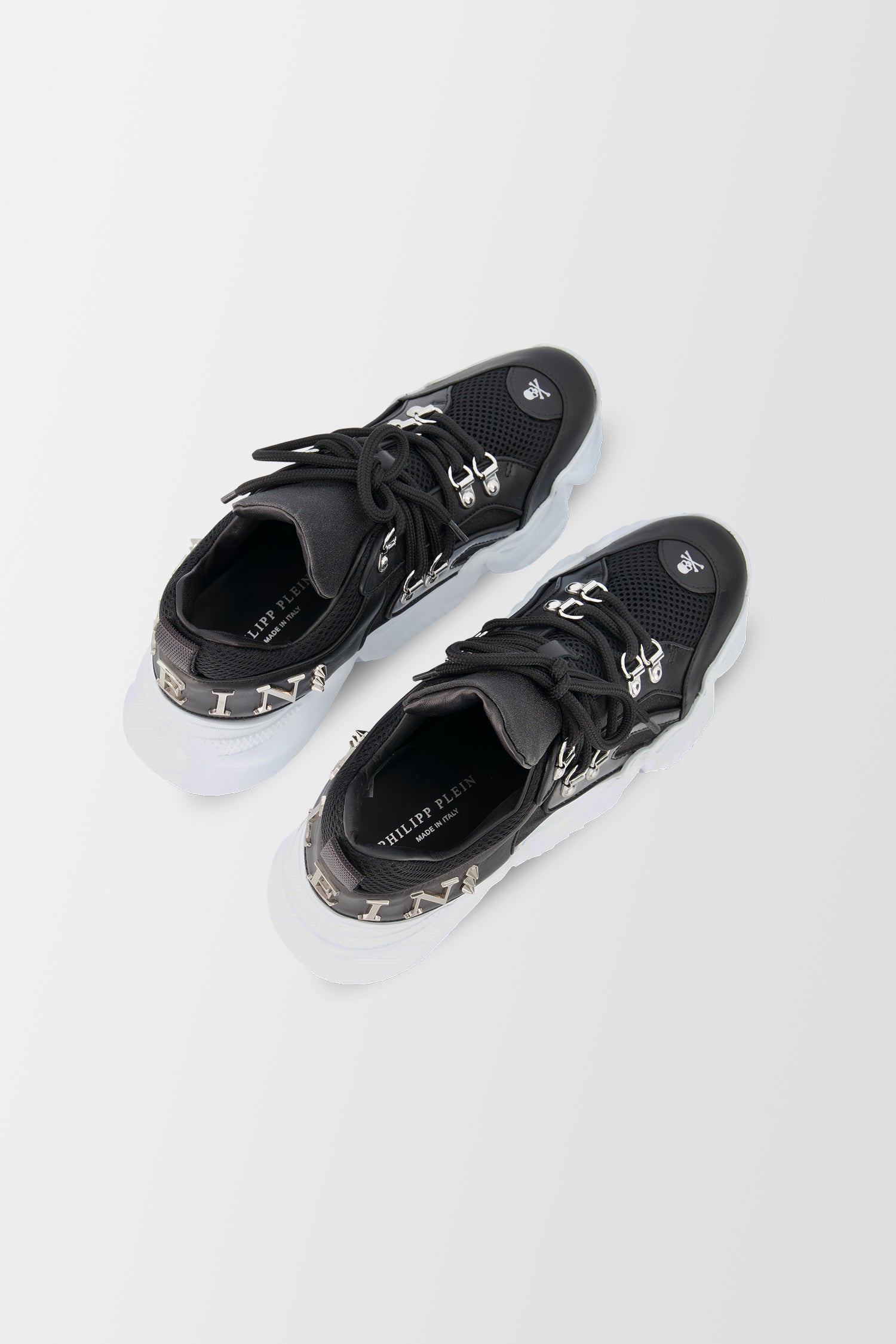 Philipp Plein Black Runner Statement Sneakers - Stylish Men's & Women's Fashion Sneakers for Casual Wear, Running & Street Style