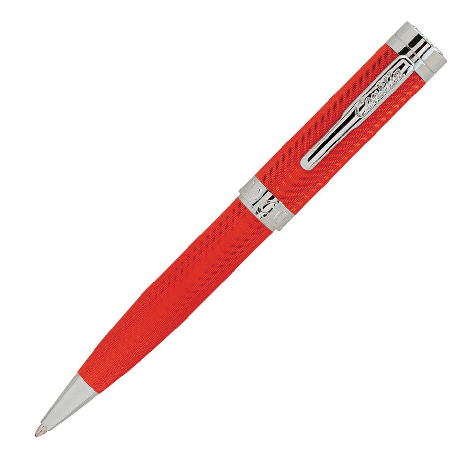 Conklin Herringbone Signature Ballpoint Pen - Premium Red Ink Pen for Writing, Signing & Gifting - Elegant Office & Business Accessory