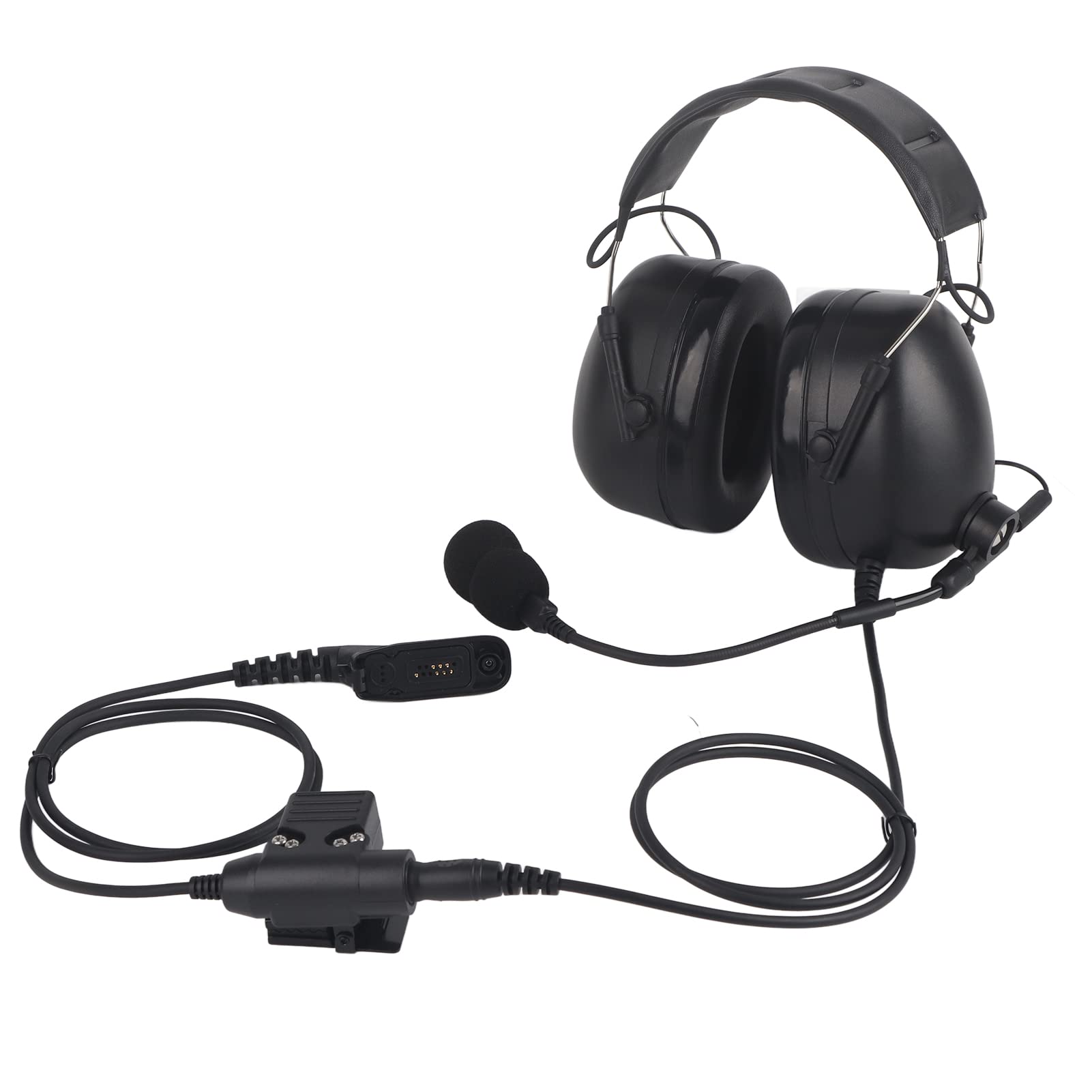 U94 PTT Heavy Duty Active Noise Cancelling Gaming Headset with Microphone - 7.1mm Plug, Comfortable Earpads for Motorola XIR P8268 P8668 DP4400 DP4800 - Perfect for Online Gaming, Call Centers & Two-Way Radio Communication