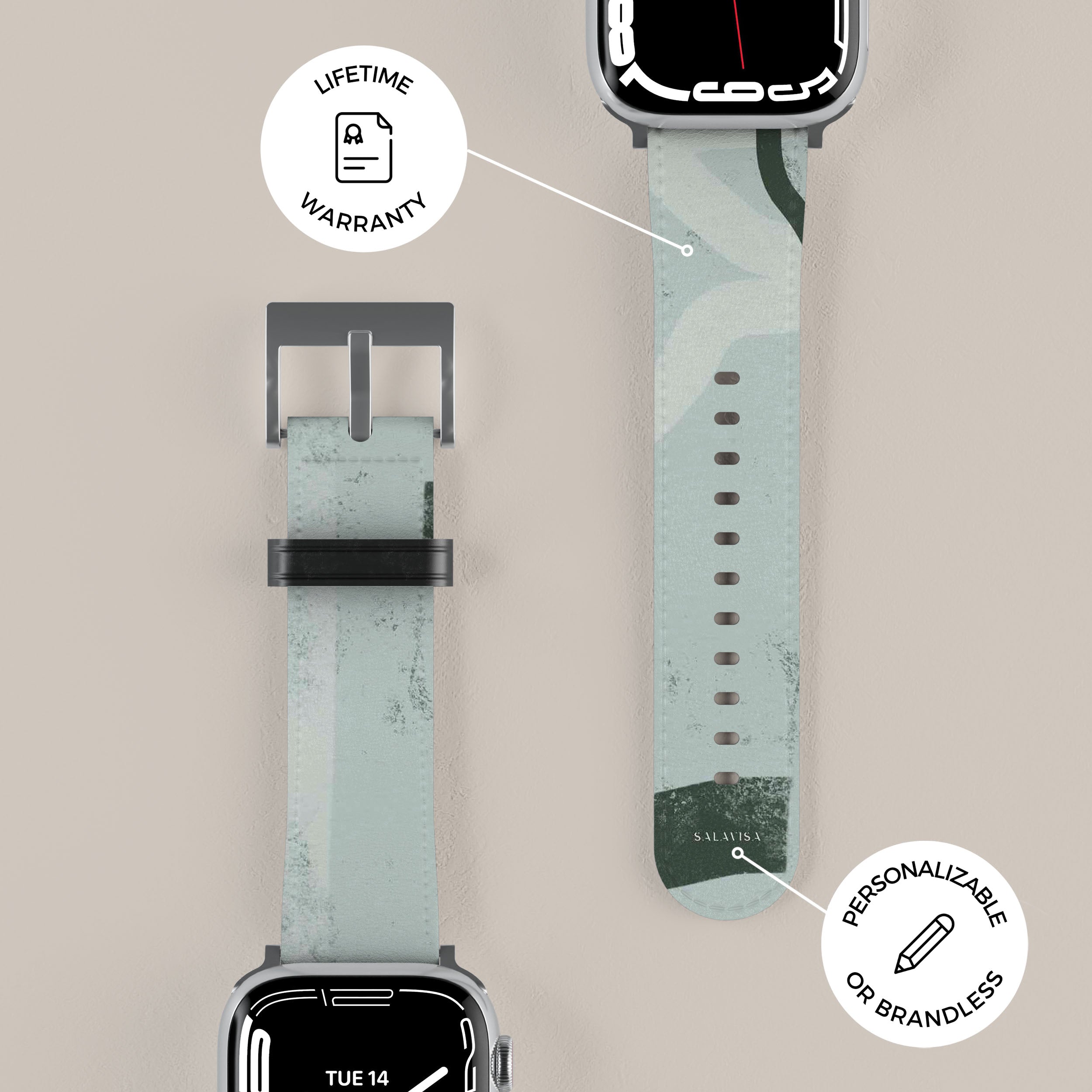 Eco-Friendly Marine Green Apple Watch Band - Organic Silicone Strap for Apple Watch Series 9/8/7/6/SE - Perfect for Fitness, Swimming & Everyday Wear