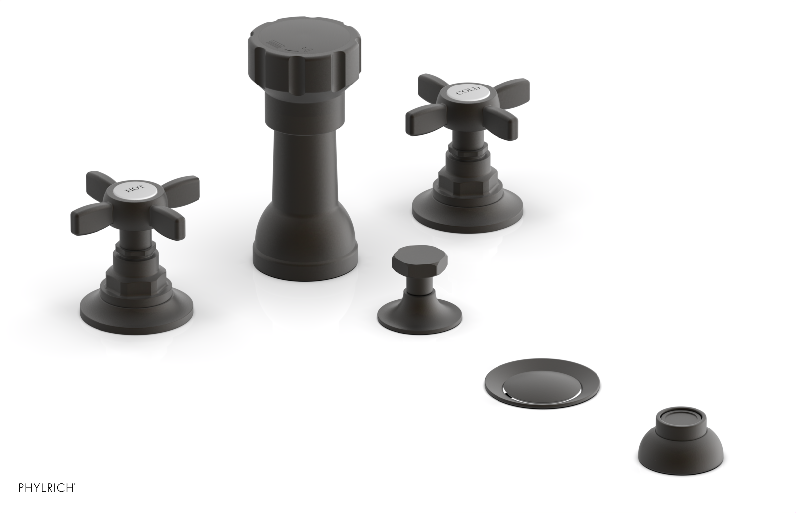 Jamestown 4-Hole Bidet Faucet Set with Cross Handles - 165 60 Series - Perfect for Modern Bathroom Renovations & Hygienic Cleaning