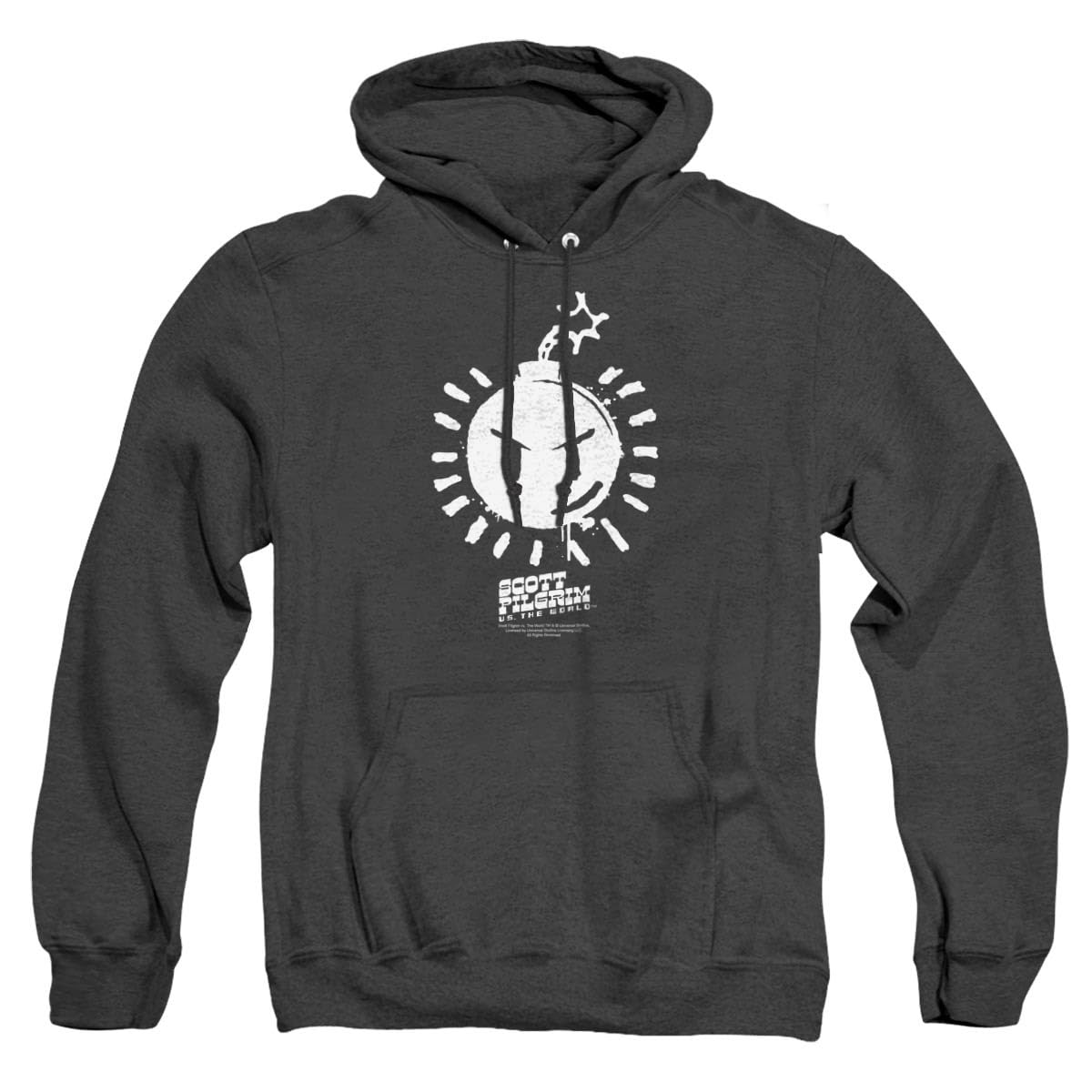 Scott Pilgrim Sex Bob-Omb Logo Unisex Hoodie - Heather Grey Pullover Sweatshirt for Men & Women - Perfect for Casual Wear, Cosplay, and Music Fans
