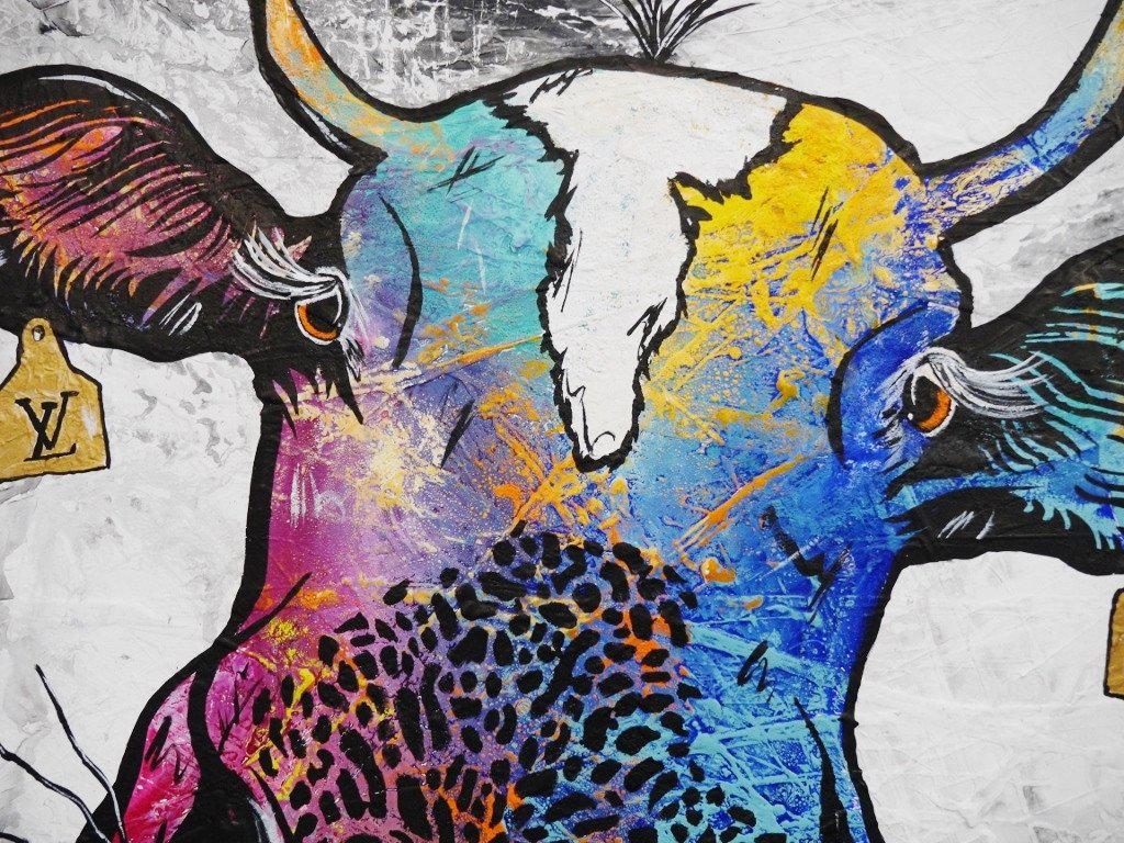 Abstract Realism Farm Cow Painting - Modern Wall Art for Home & Office Decor - Perfect for Living Room, Bedroom, or Farmhouse Style Interiors
