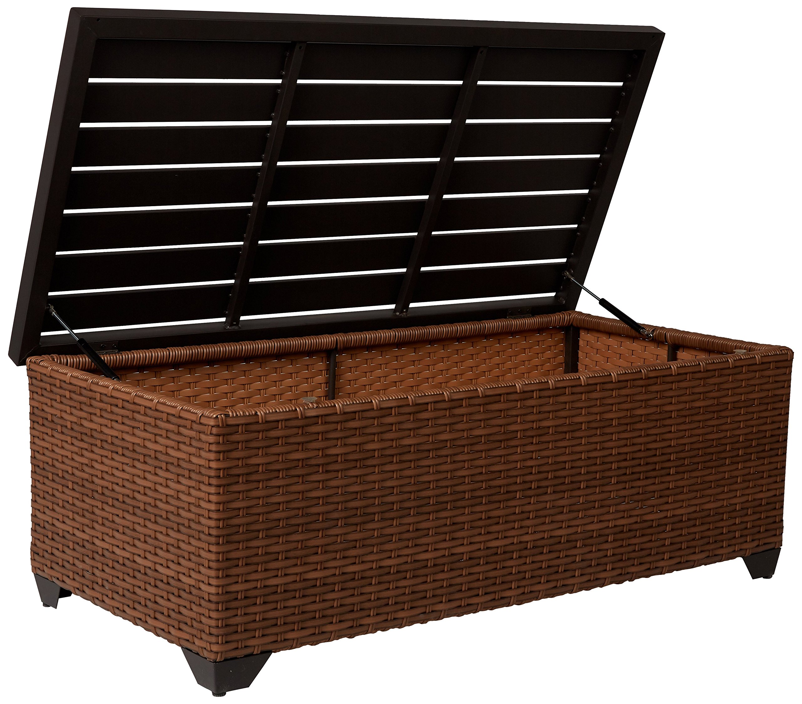 TK Classics Laguna Storage Coffee Table - Caramel Finish, Lift-Top Ottoman with Hidden Storage, Perfect for Living Room, Bedroom & Small Spaces