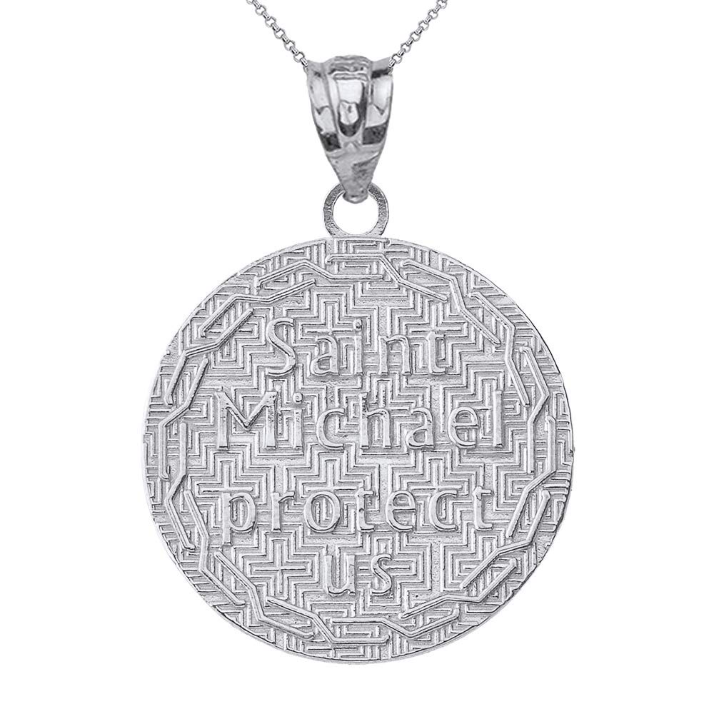 Sterling Silver St. Michael Pendant Necklace for Protection & Style