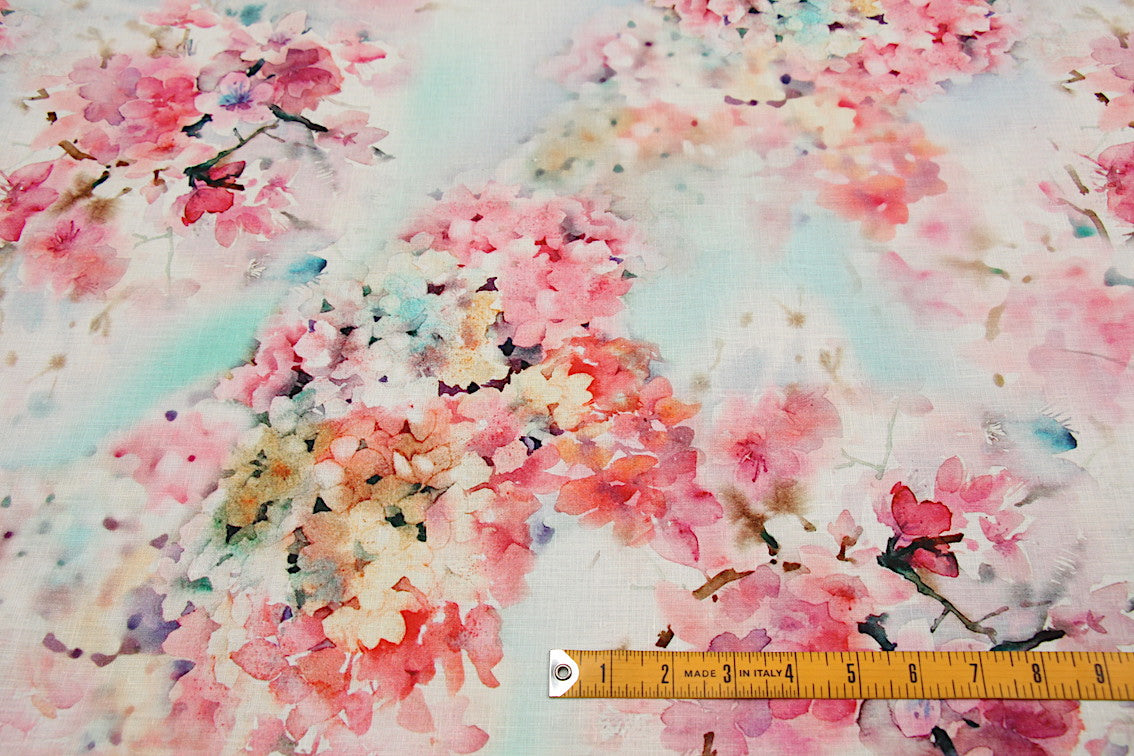 Blossom Primavera Printed Linen Dress - Floral Summer Maxi Dress for Women | Beach Vacation, Garden Party & Boho Outfit